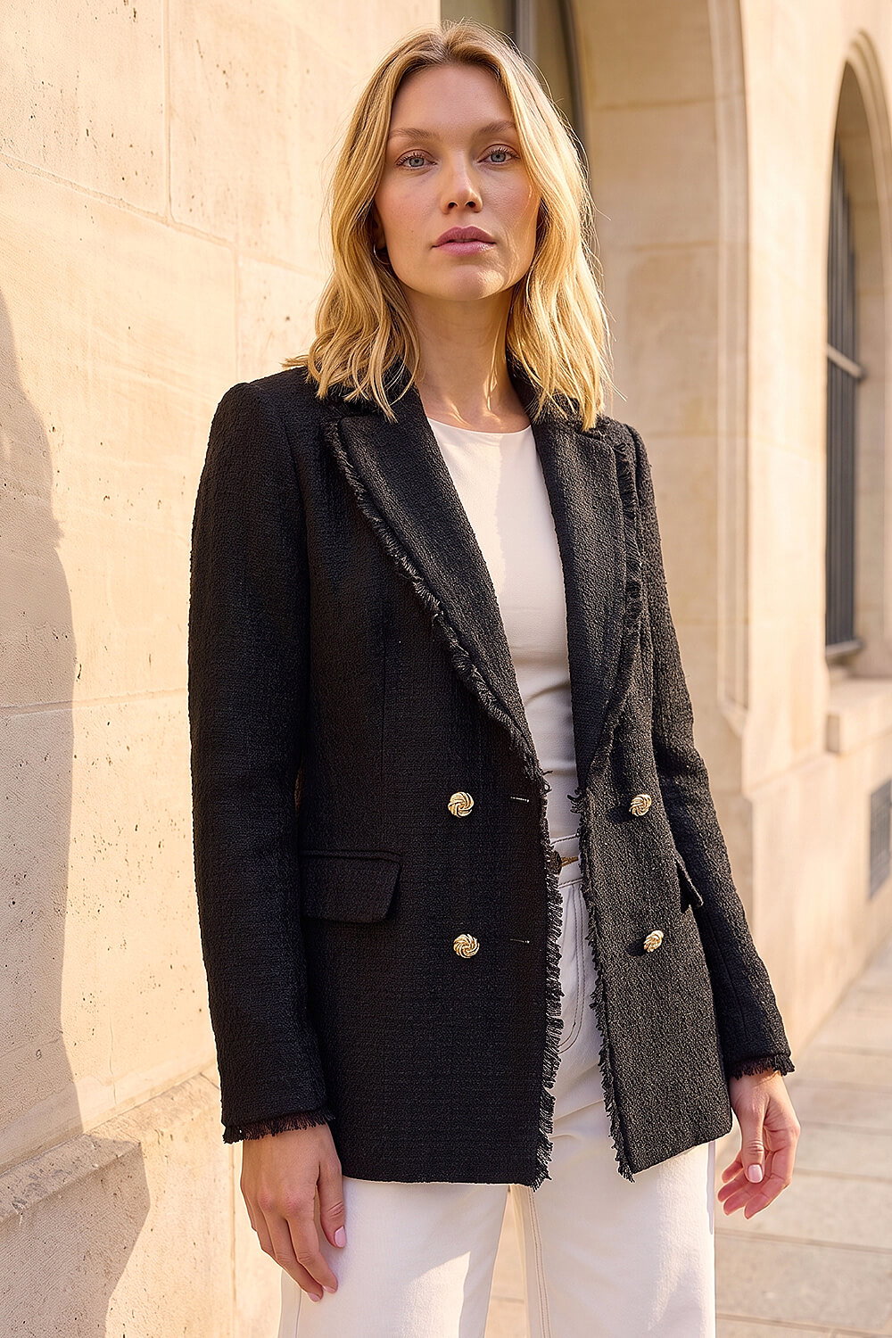 Black Fray Mid Boucle Jacket, Image 1 of 4