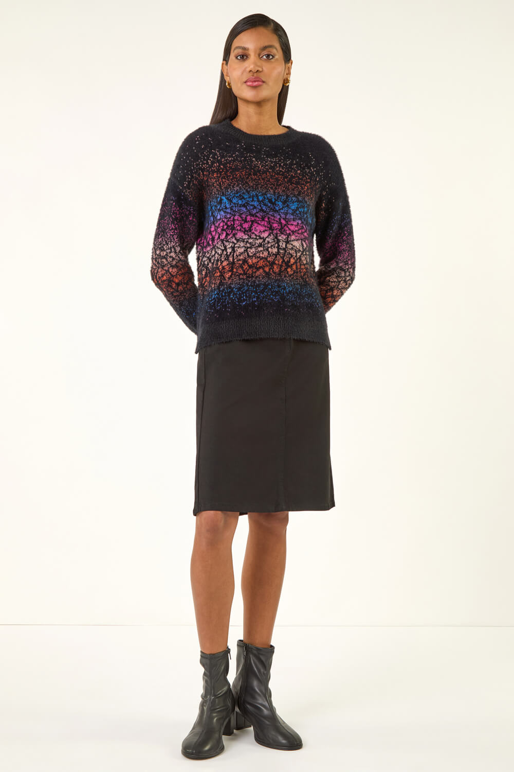 Black Gradient Knit Jumper, Image 3 of 5