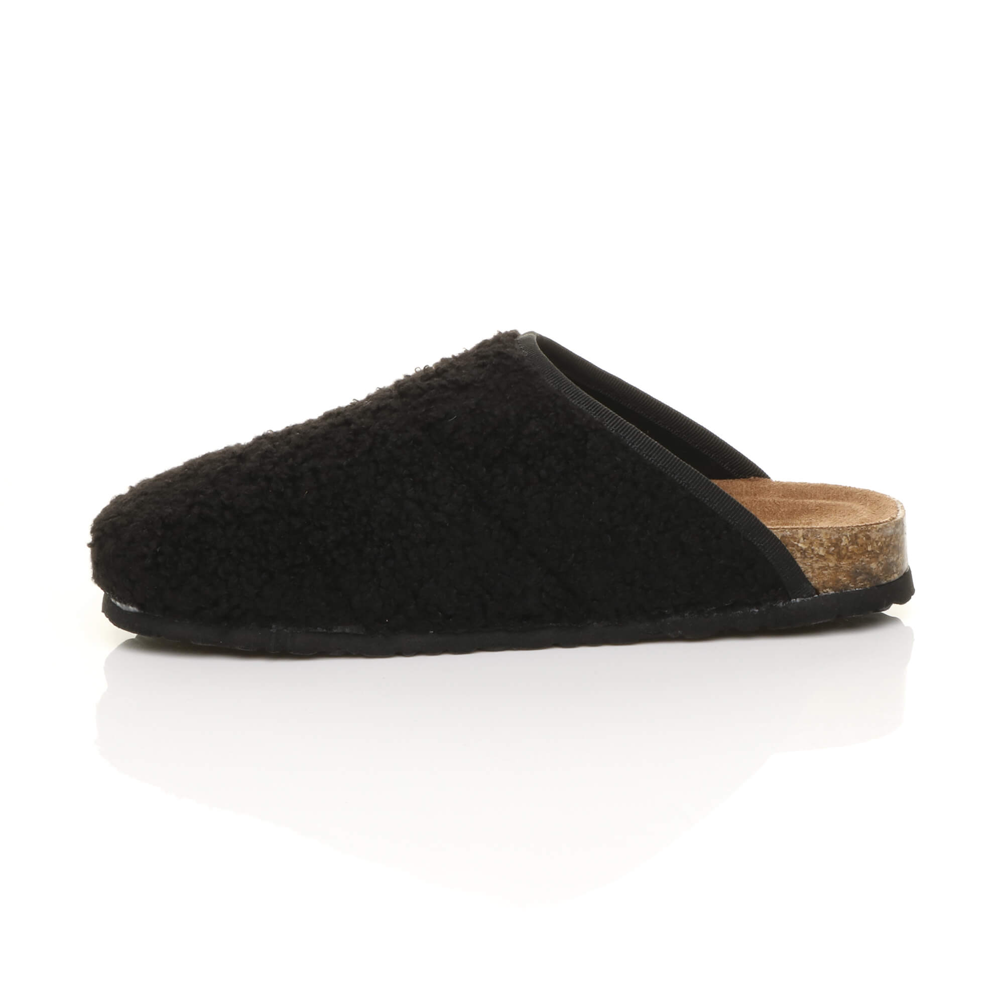 Black AJVANI Black Footbed Mules Slippers, Image 3 of 6