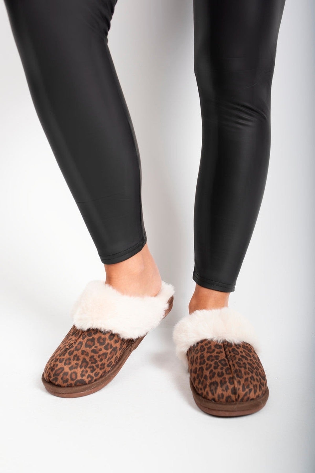 Black iKrush Black Maelis Faux Fur Lined Slip On Slippers, Image 7 of 8