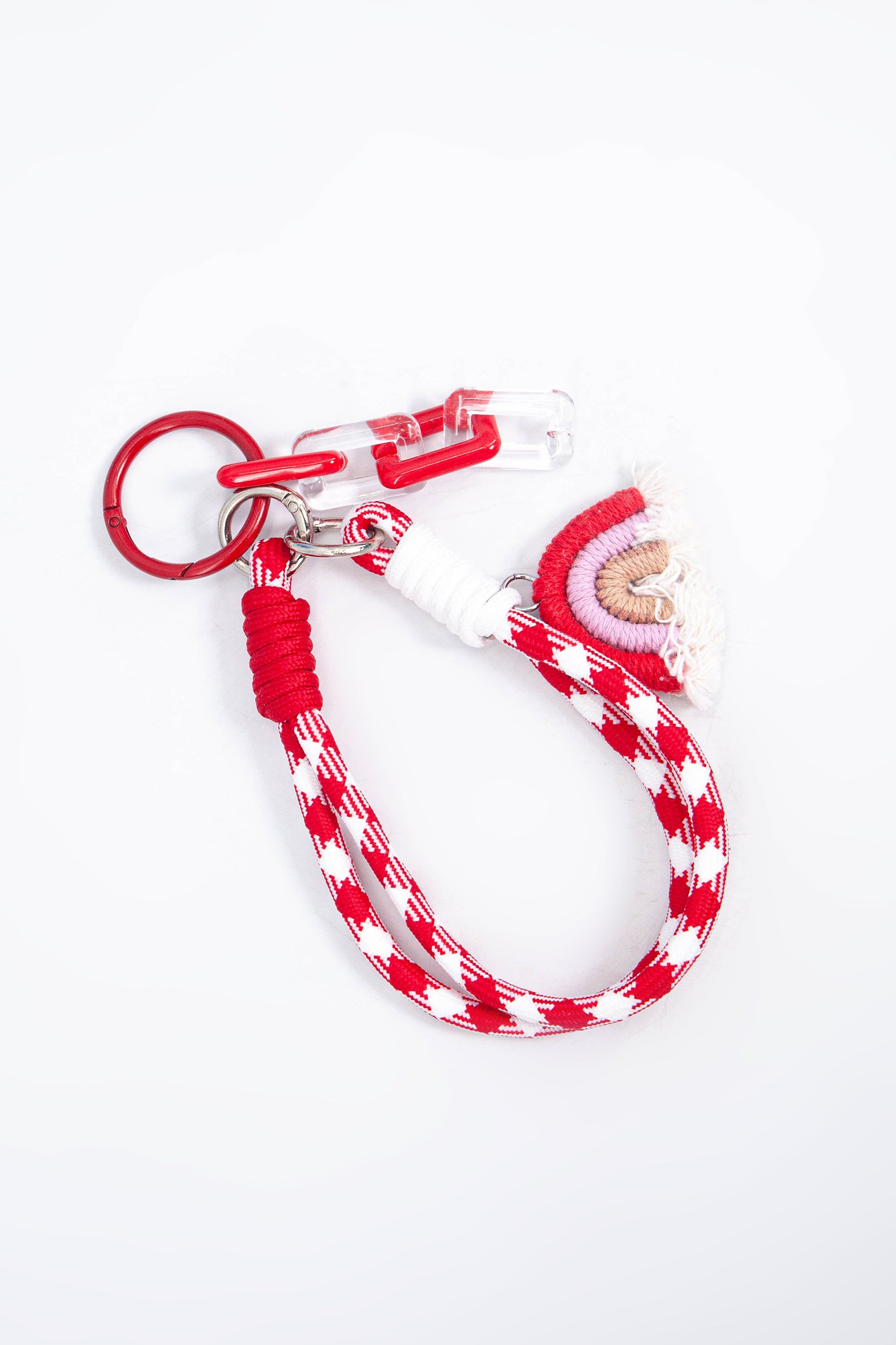 Red Rainbow Clip On Bag Charm in Red, Image 3 of 3