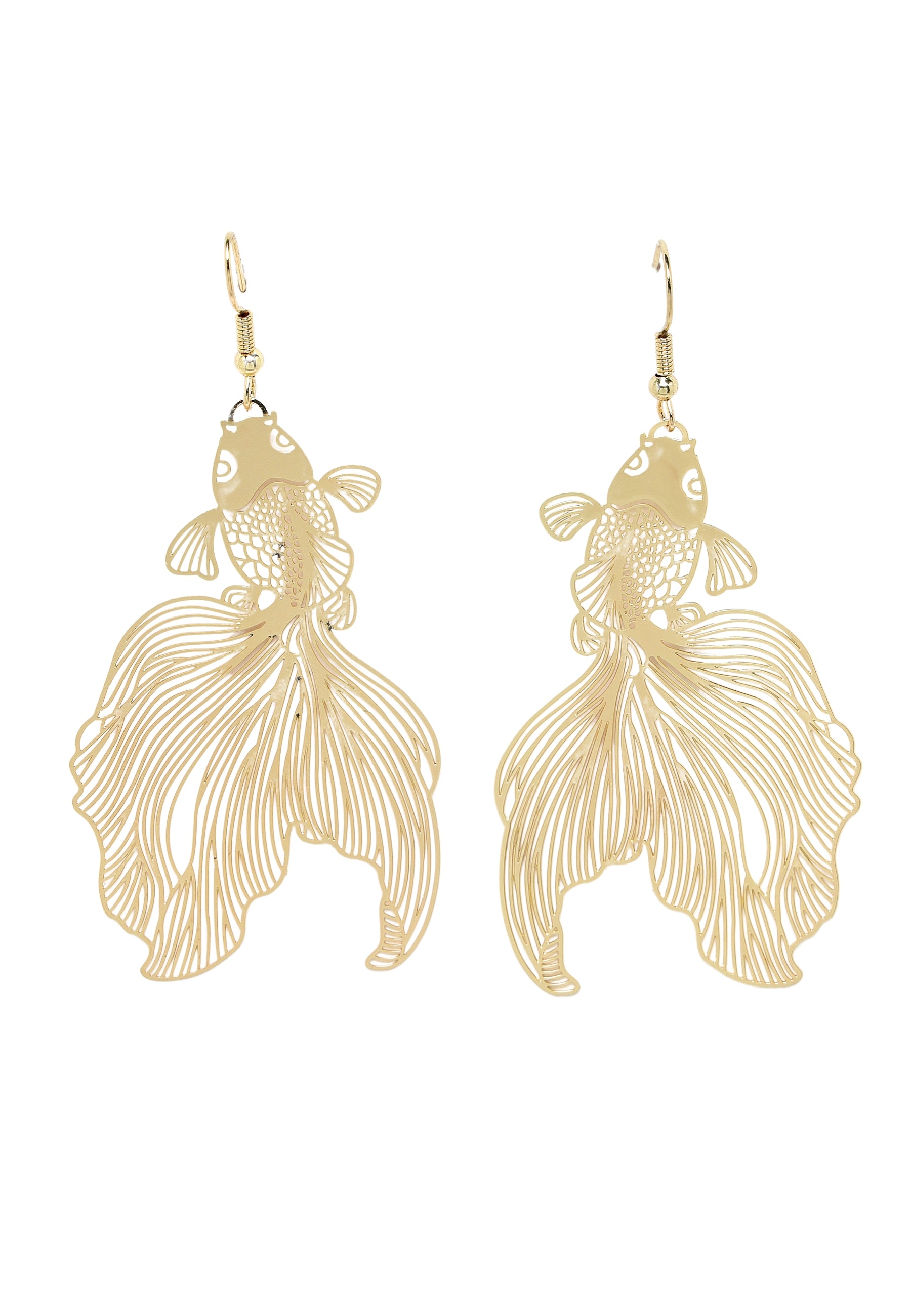 Metallic Hollow Fish Shaped Earrings