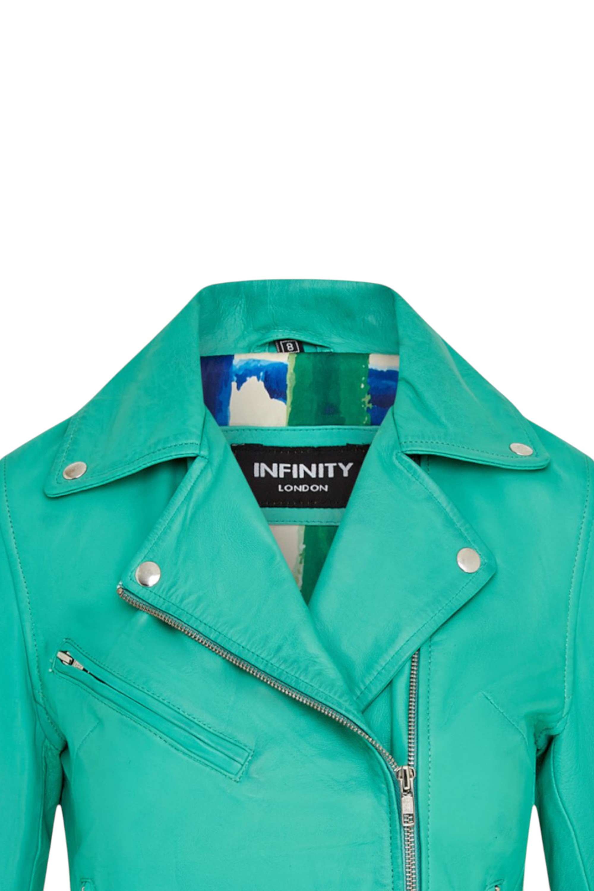Aqua Classic Brando Biker Leather Jacket, Image 6 of 8