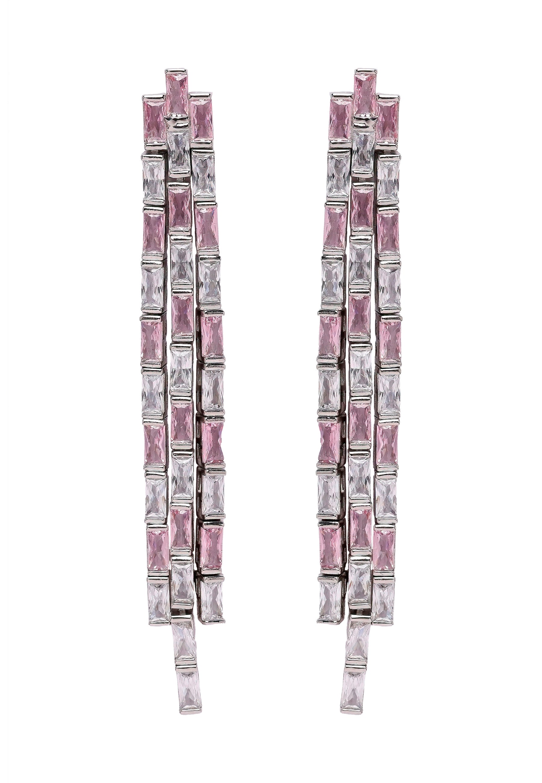 Pink Diva Chain Tassel Earrings