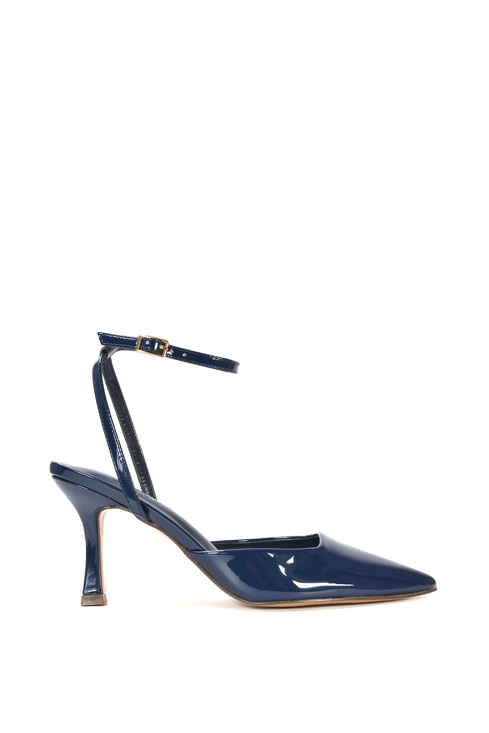 Black 'Tori' Pointed Toe Stiletto Heels With Ankle Strap