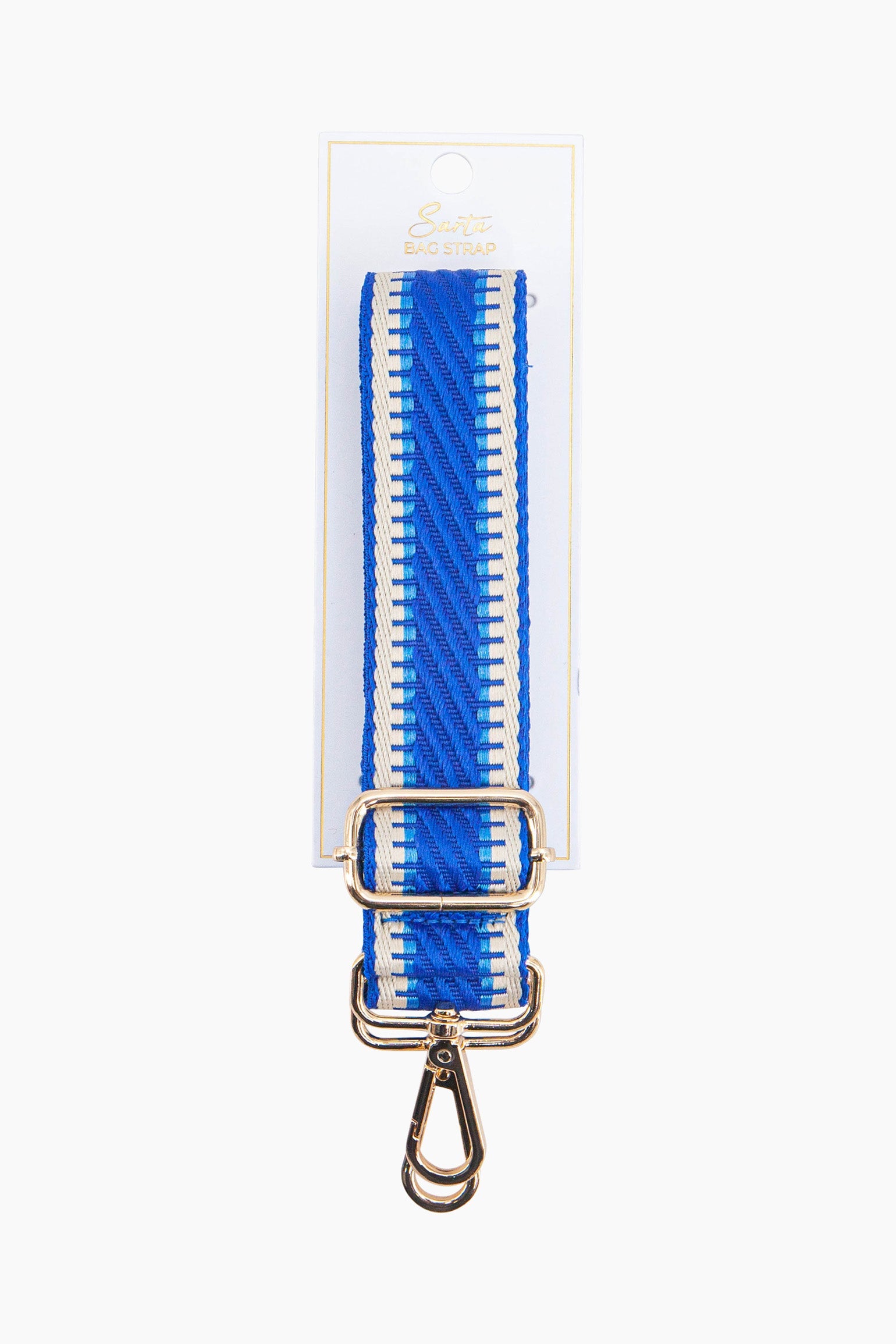 Blue Stripe Trim Woven Bag Strap, Image 4 of 4