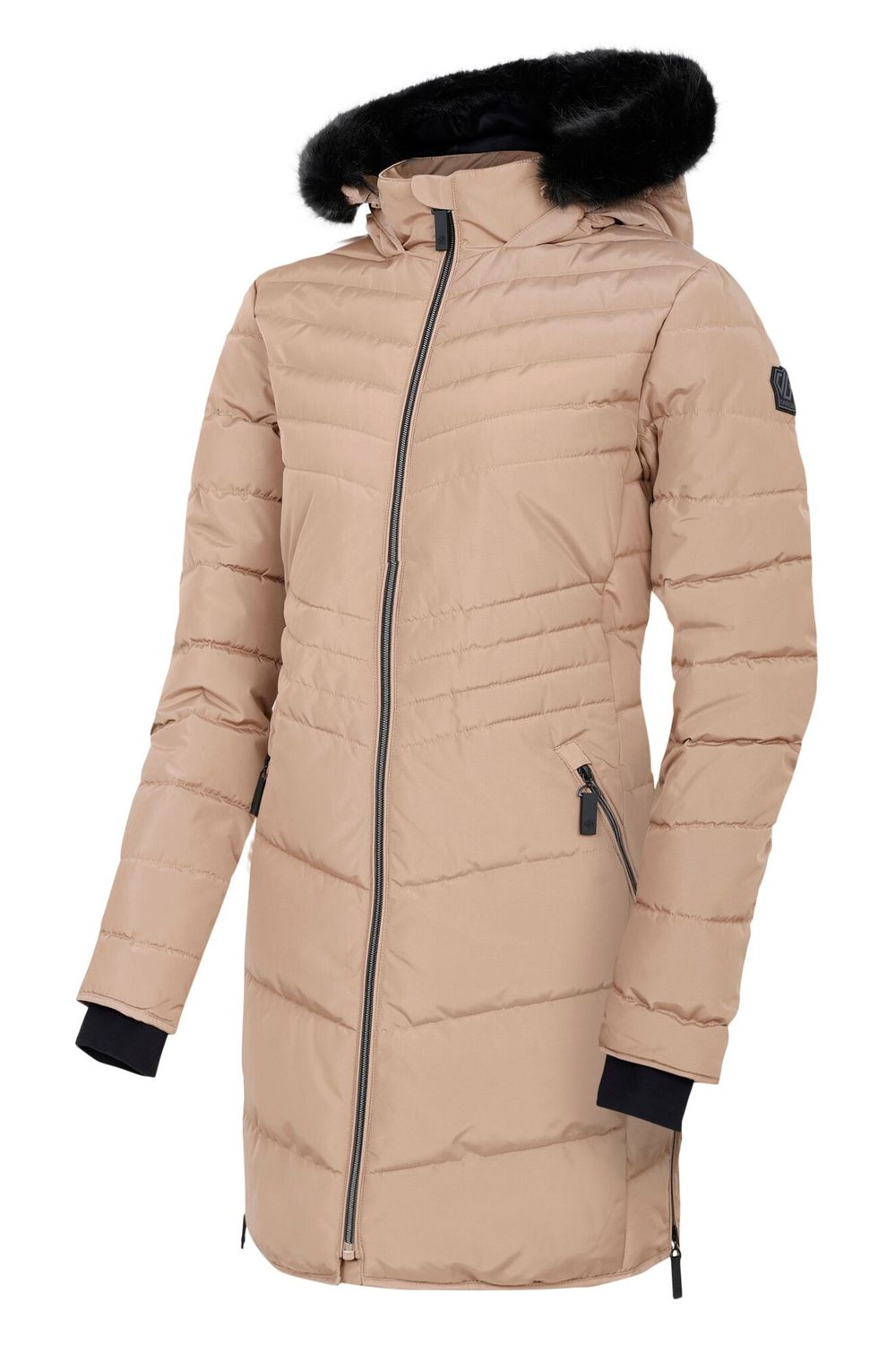 Beige Striking IIII Mid Length Padded Jacket, Image 3 of 4