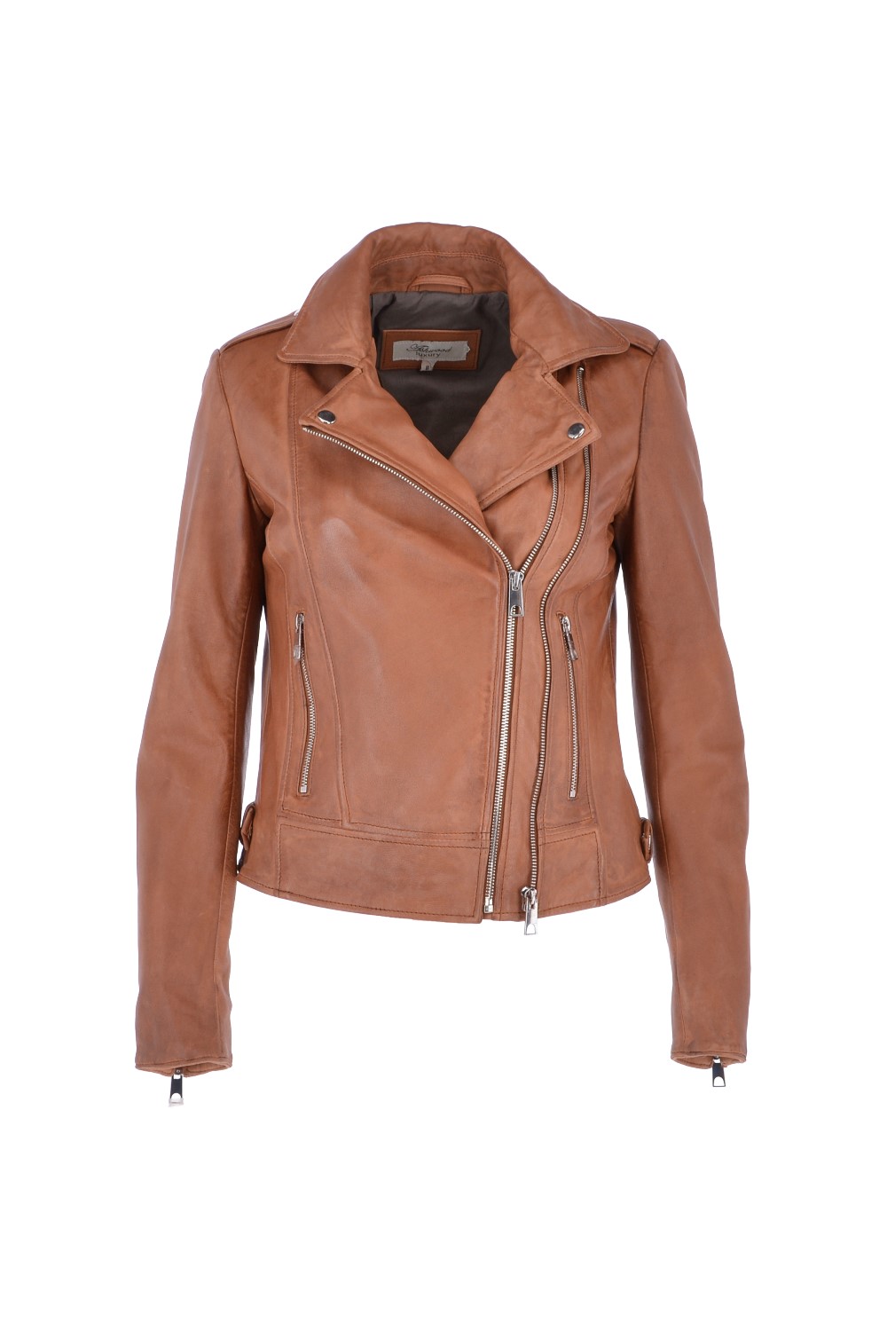 Brown Ashwood Leather Brown 'Ciara' Real Leather Biker Jacket, Image 2 of 5