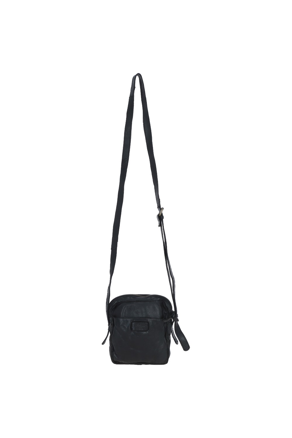 Black Real Leather Cross Body Bag, Image 5 of 6