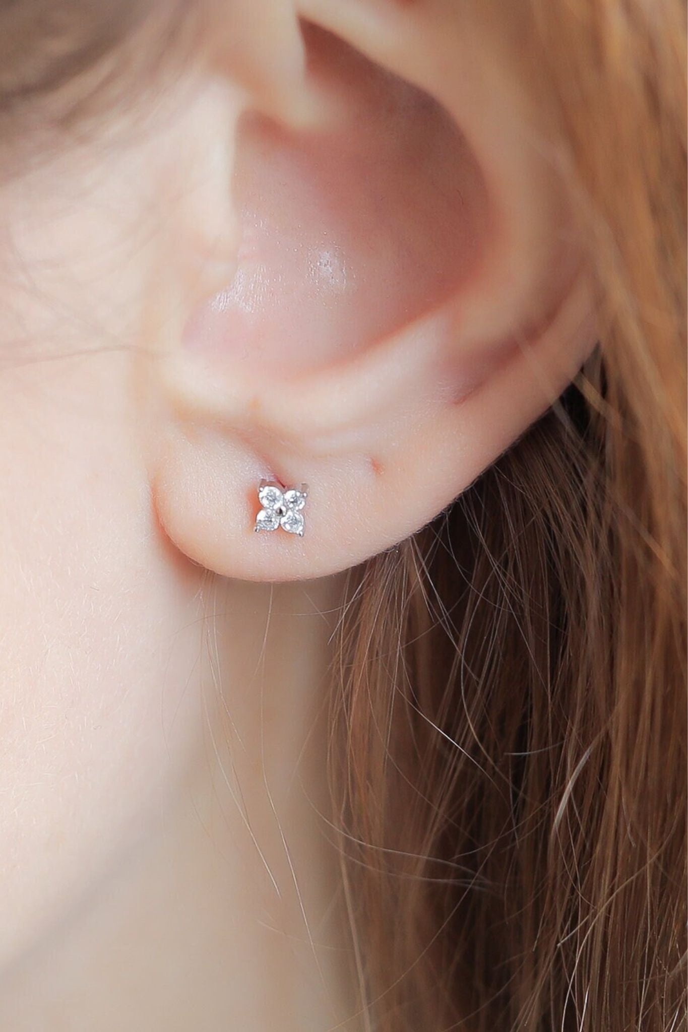 Silver Mia Gioielli Silver Sterling Silver Four Leaf Clover Studs, Image 2 of 3