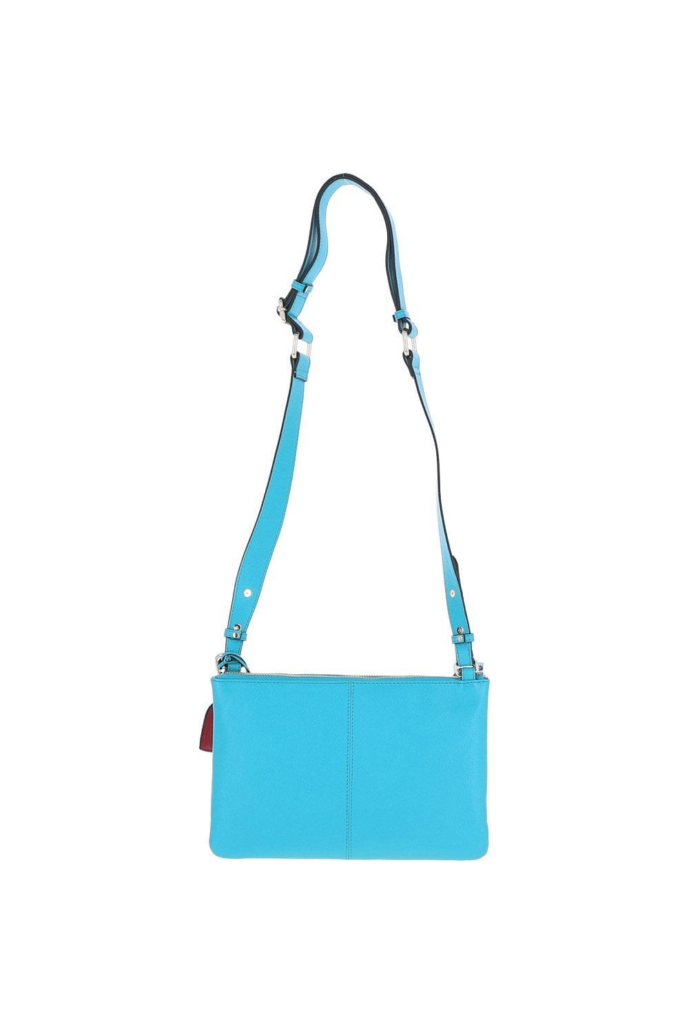 Light Blue Ashwood Leather Light Blue 'Squisita' Two Sections Real Leather Shoulder Bag, Image 3 of 4