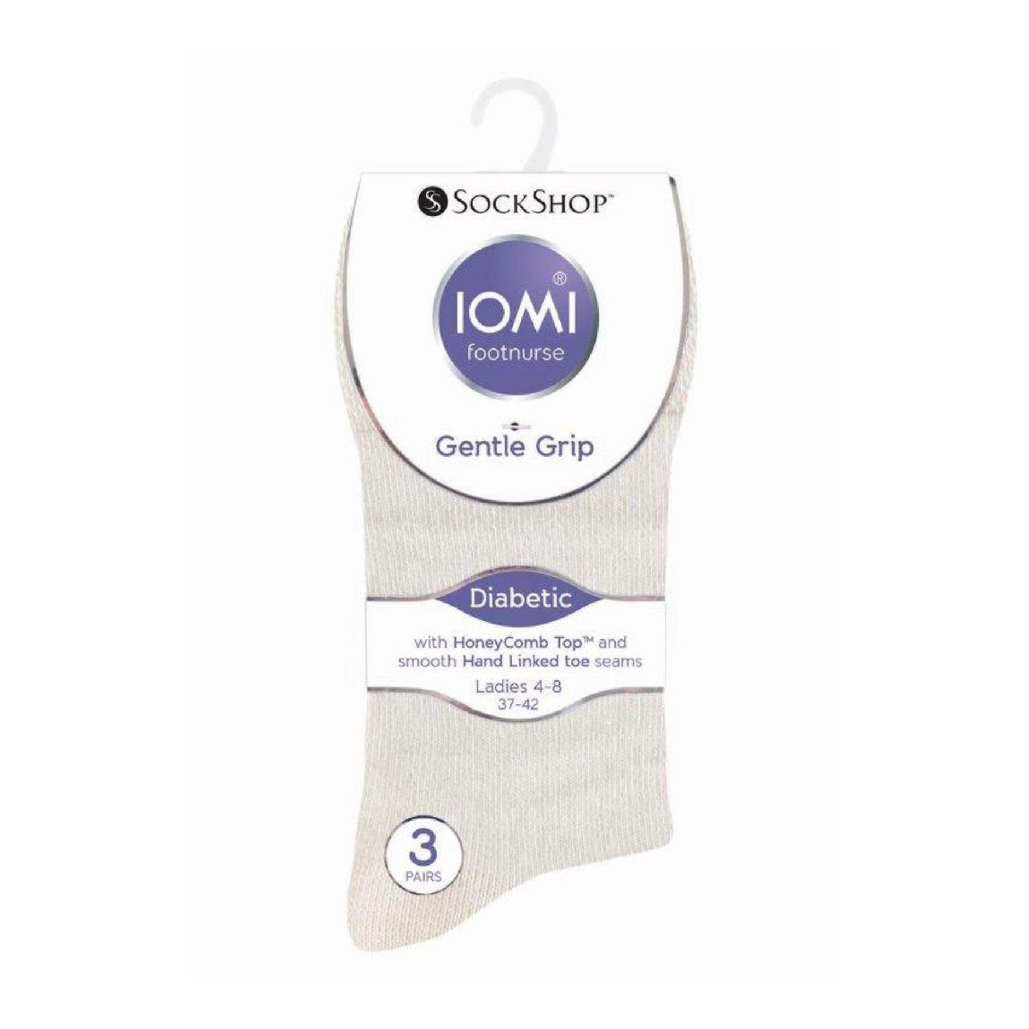Cream 6 Pack Non Elastic Diabetic Socks, Image 5 of 5