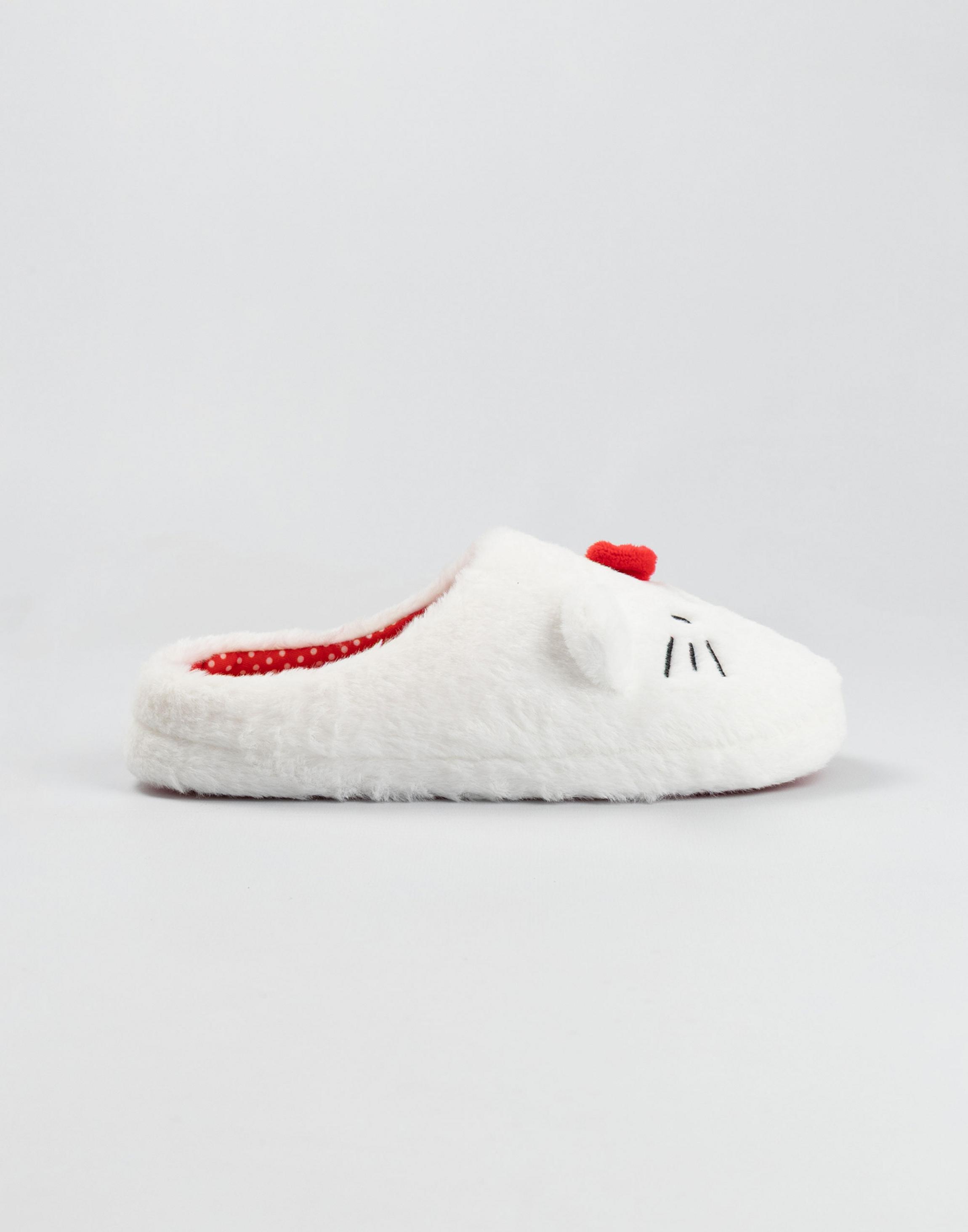 White Hello Kitty Character Face UK Slippers, Image 3 of 6