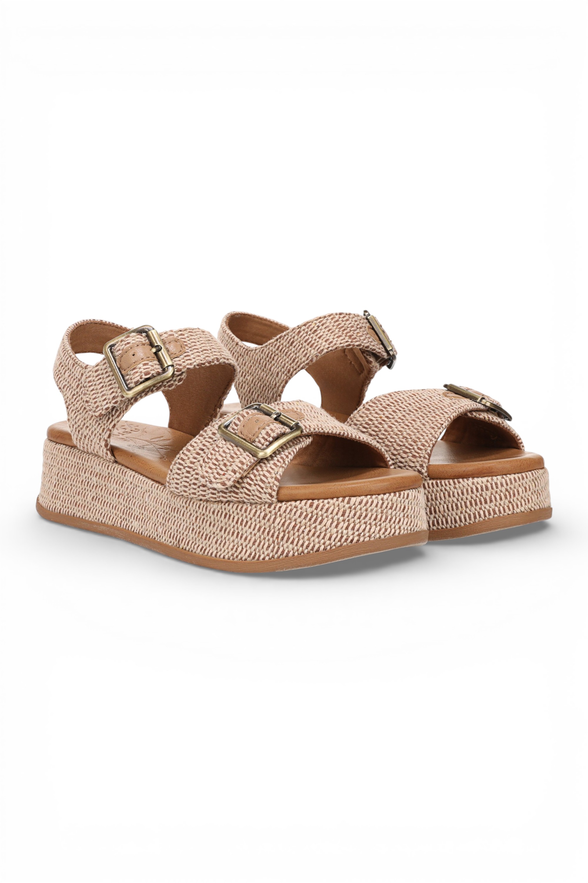 Cream Magical Womens Faux Leather Platform Sandals