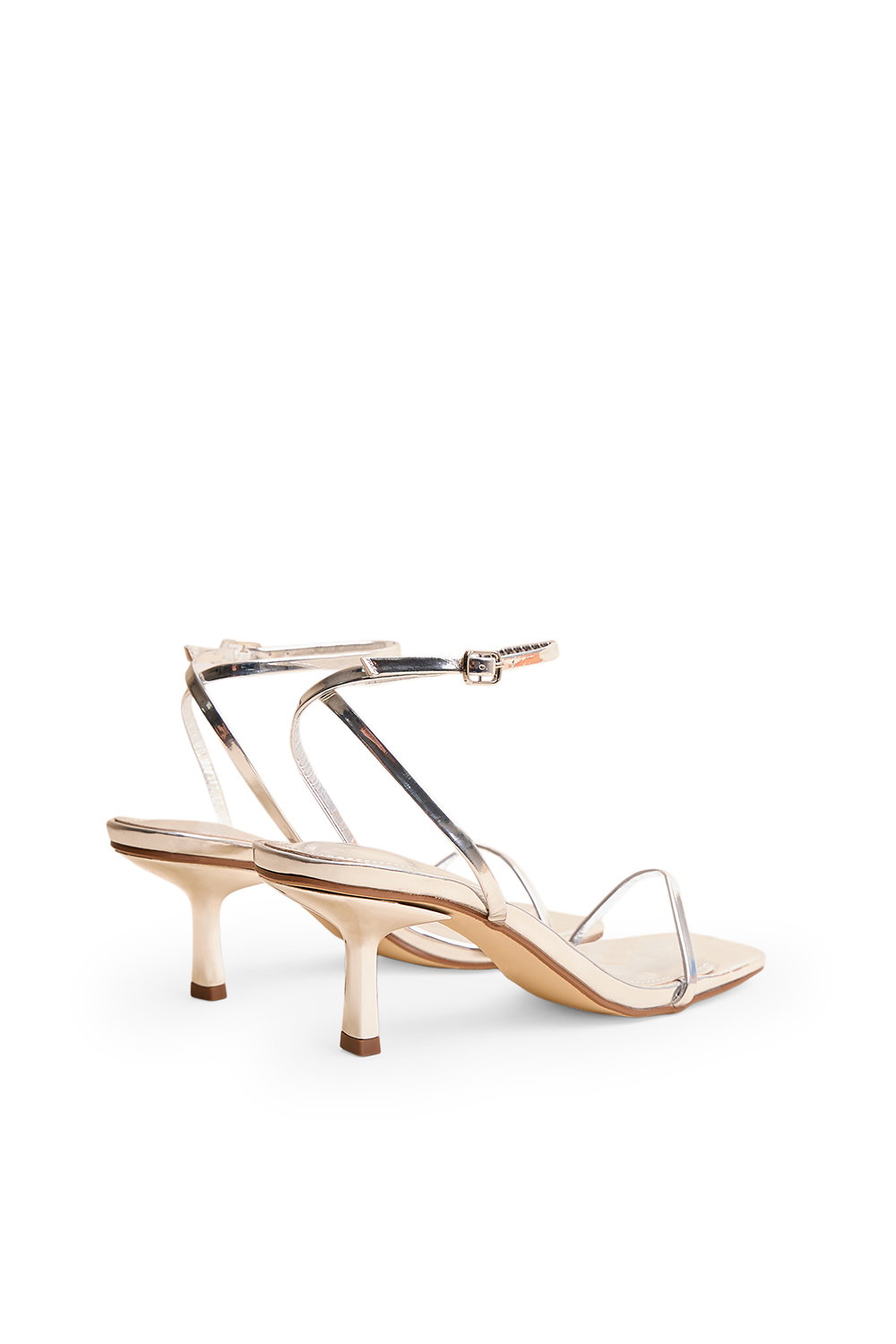 Silver Natalya Silver Square Toe Stiletto Mid Heels, Image 3 of 4
