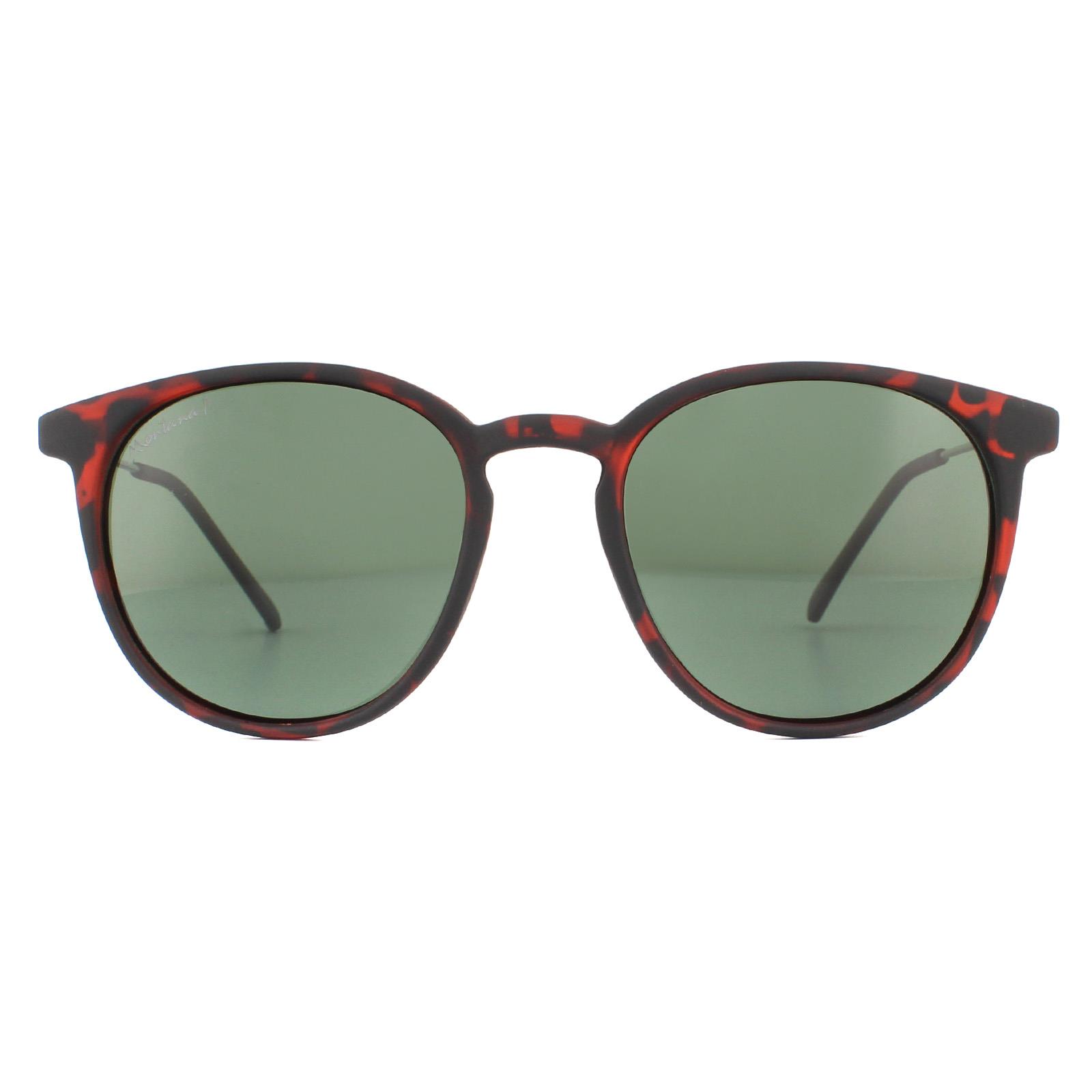 Brown Round Brown Turtle Rubbertouch G15 Green Polarized Sunglasses, Image 1 of 4