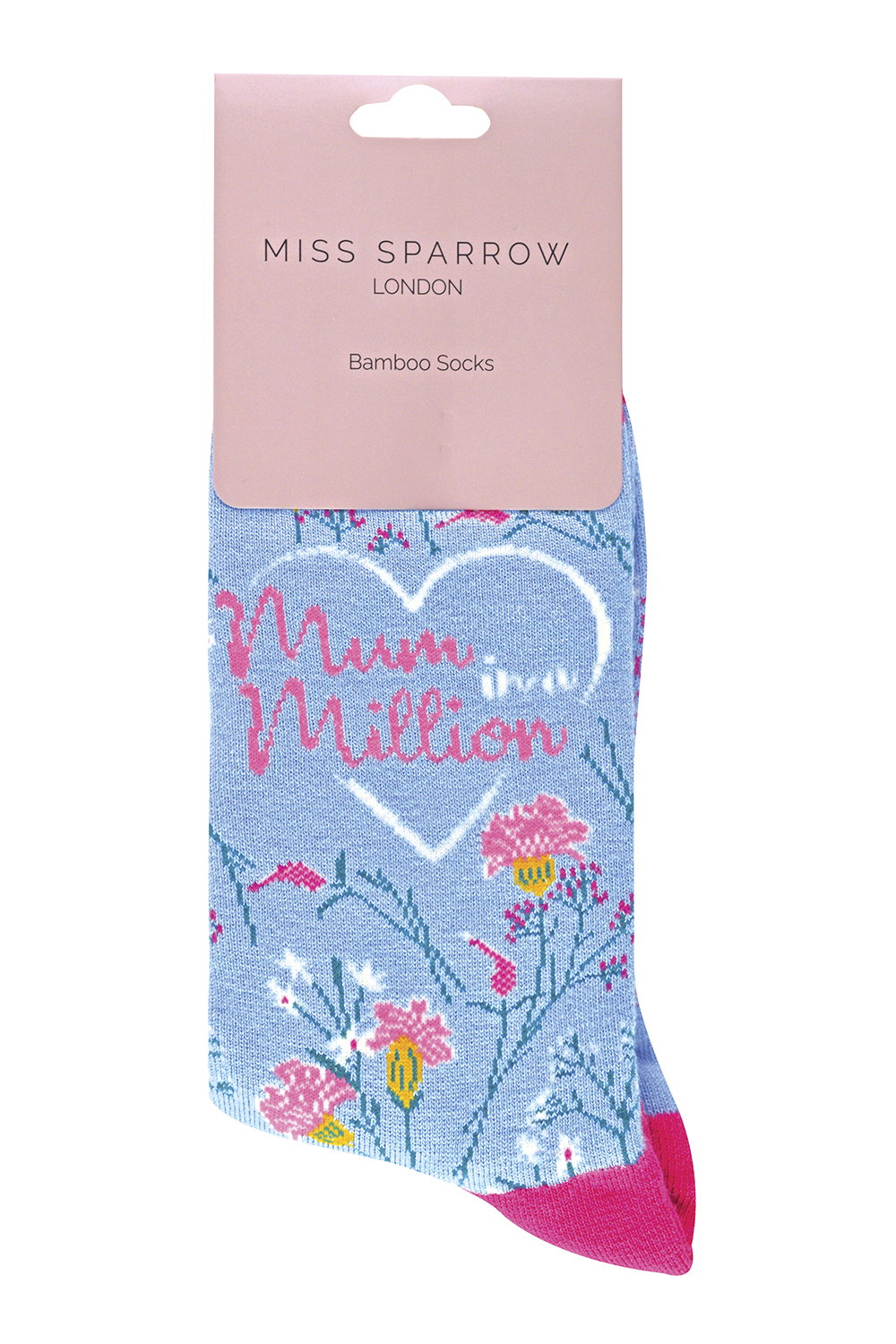 Blue 1 Pack Novelty Mum in a Million Bamboo Socks, Image 2 of 3