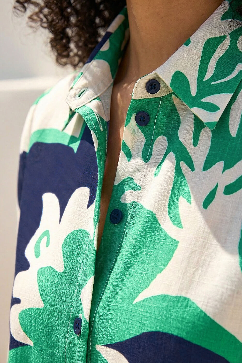 Green Border Print Buttoned Shirt, Image 5 of 4
