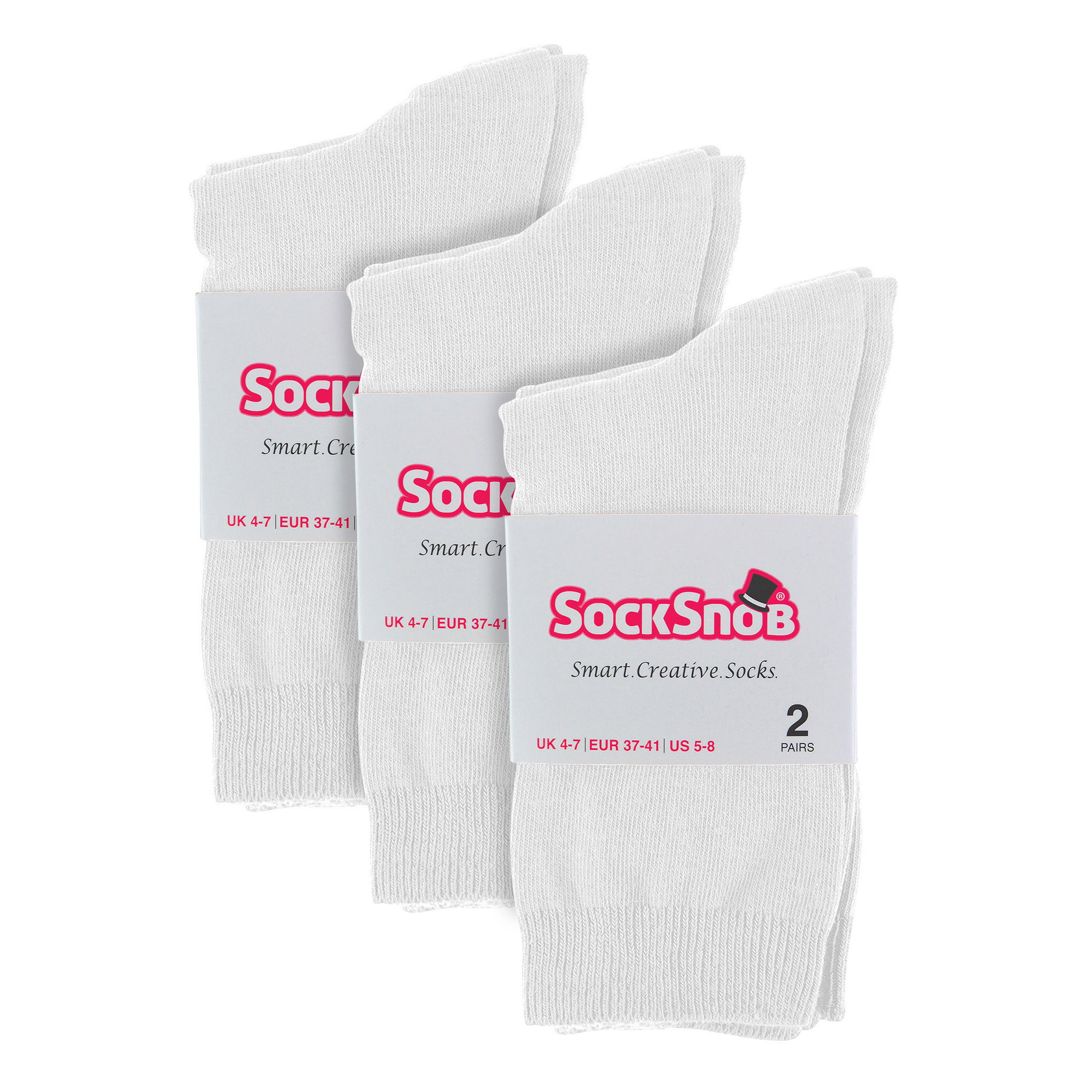 White 6 Pairs Ladies Plain Cotton Rich Dress Socks, Image 5 of 5