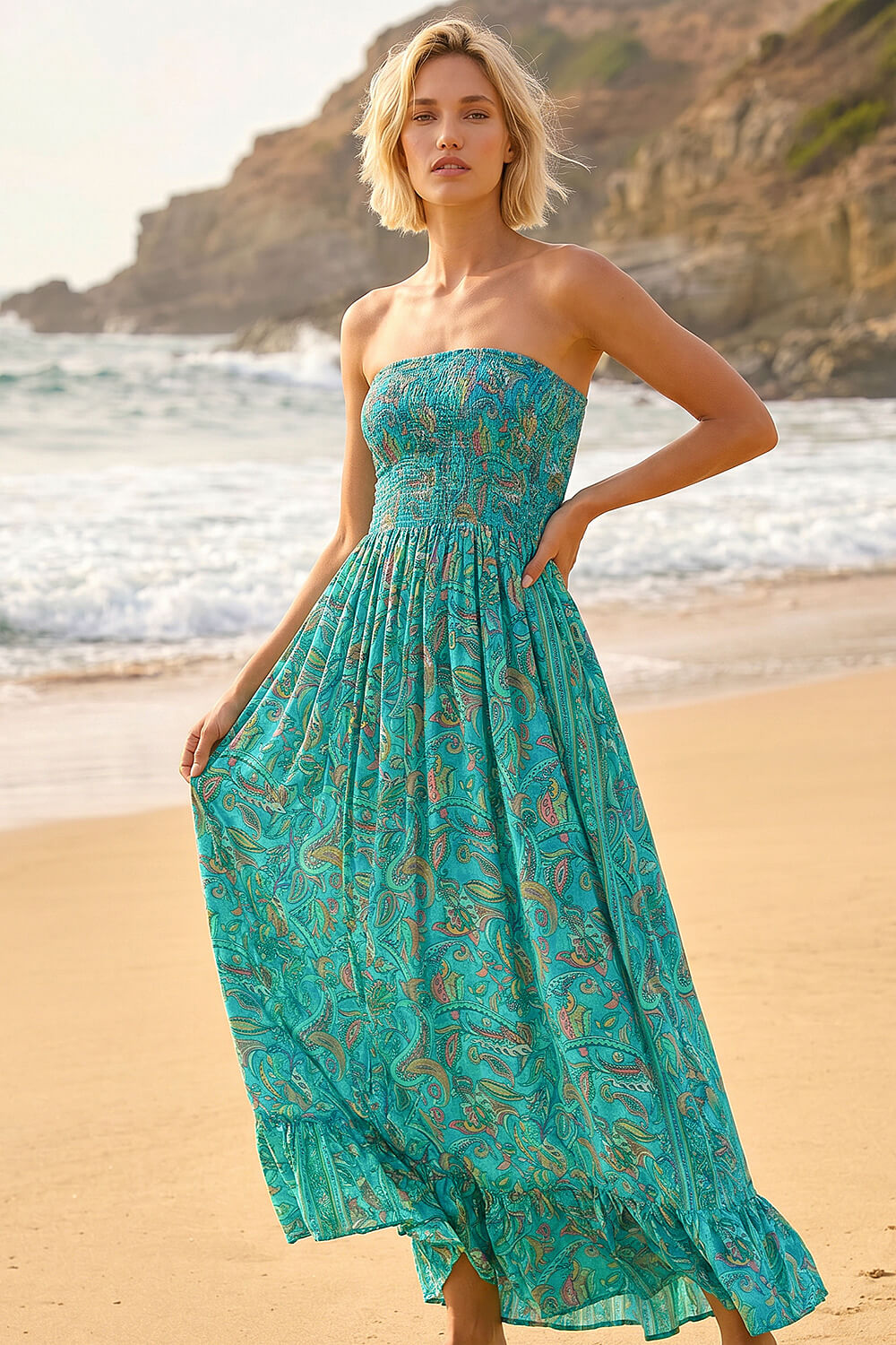 bandeau maxi dress uk LASCANA Bandeau Maxi Dress