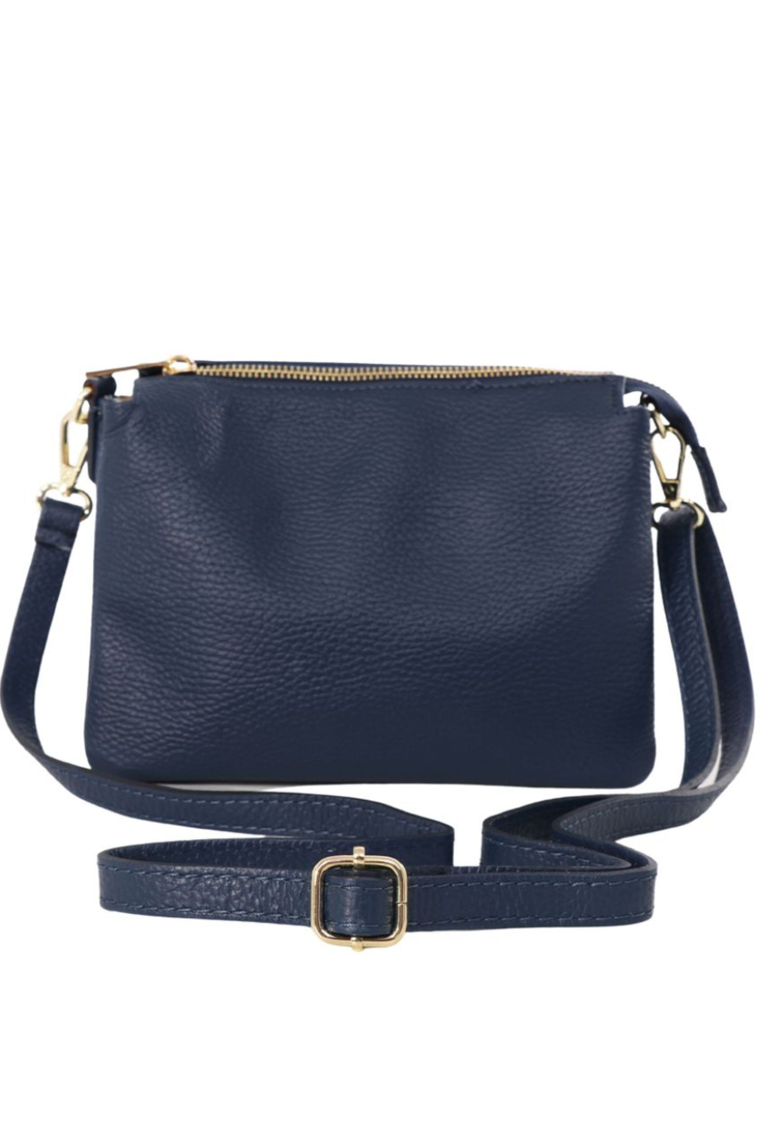 Navy Blue Gia Italian Leather Crossbody Bag, Image 1 of 3