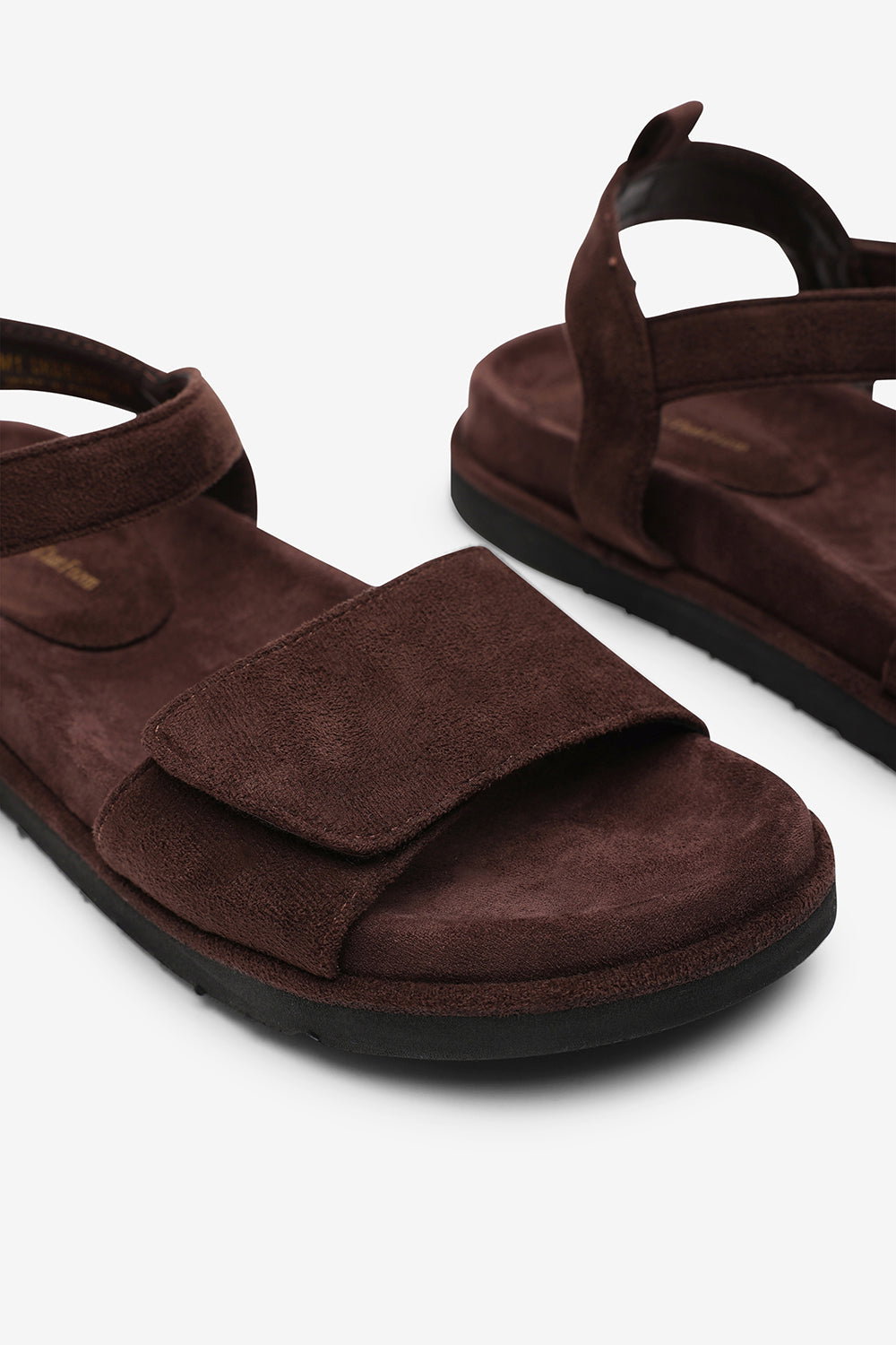 Dark Brown Corfu Velcro Double Strap Footbed Sandals, Image 5 of 6