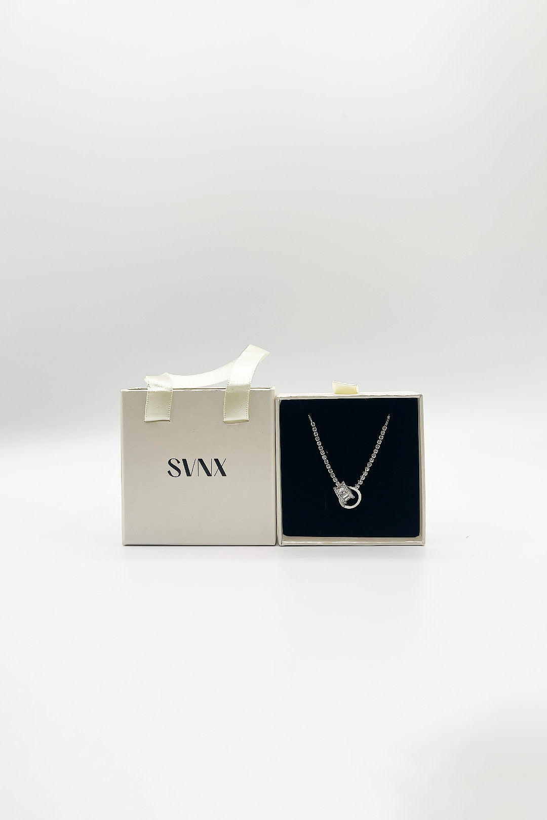 Silver Double Ring Diamante Bracelet - Gift Boxed, Image 2 of 3