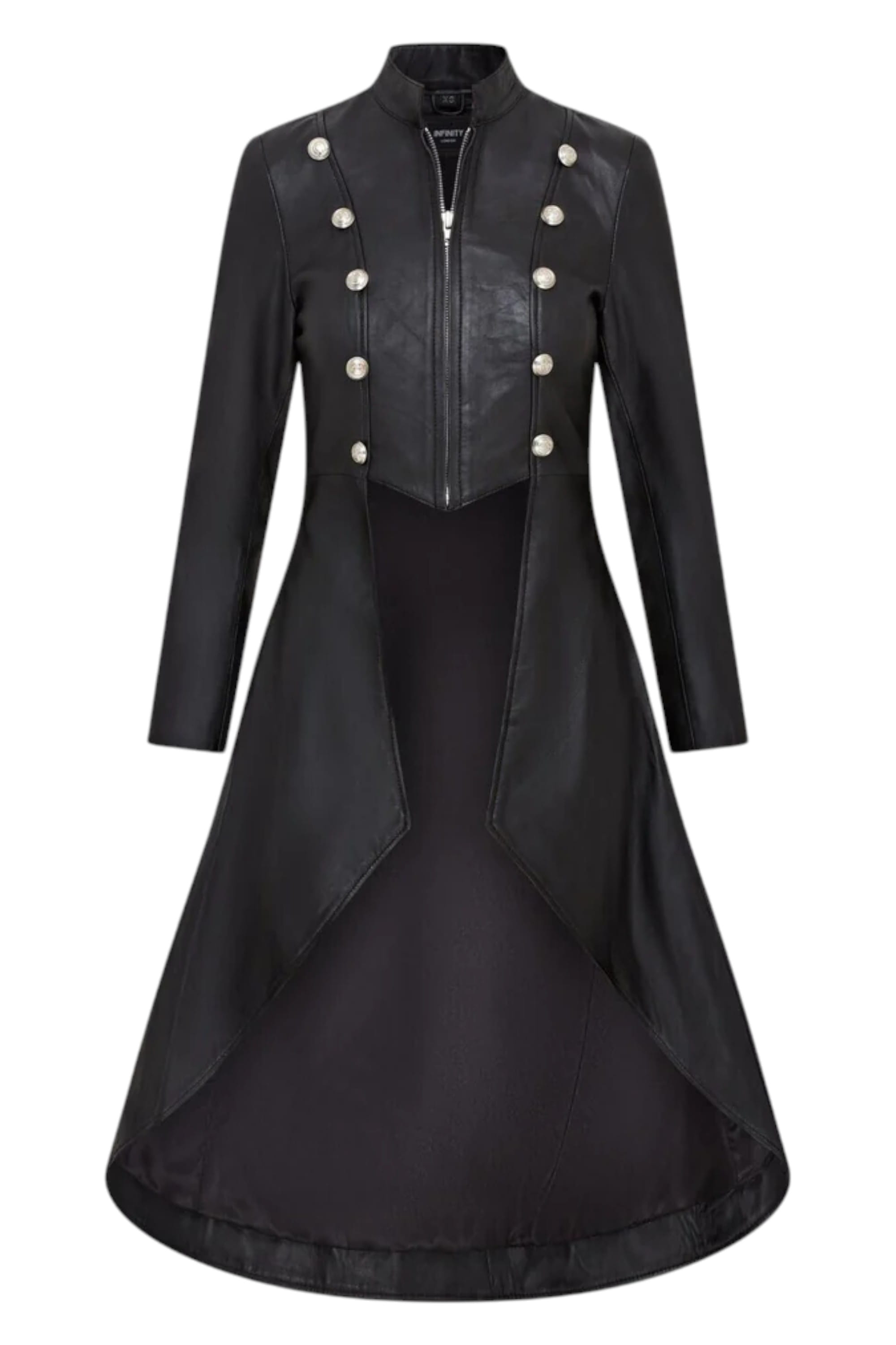 Black Gothic Full Edwardian Leather Coat, Image 1 of 4