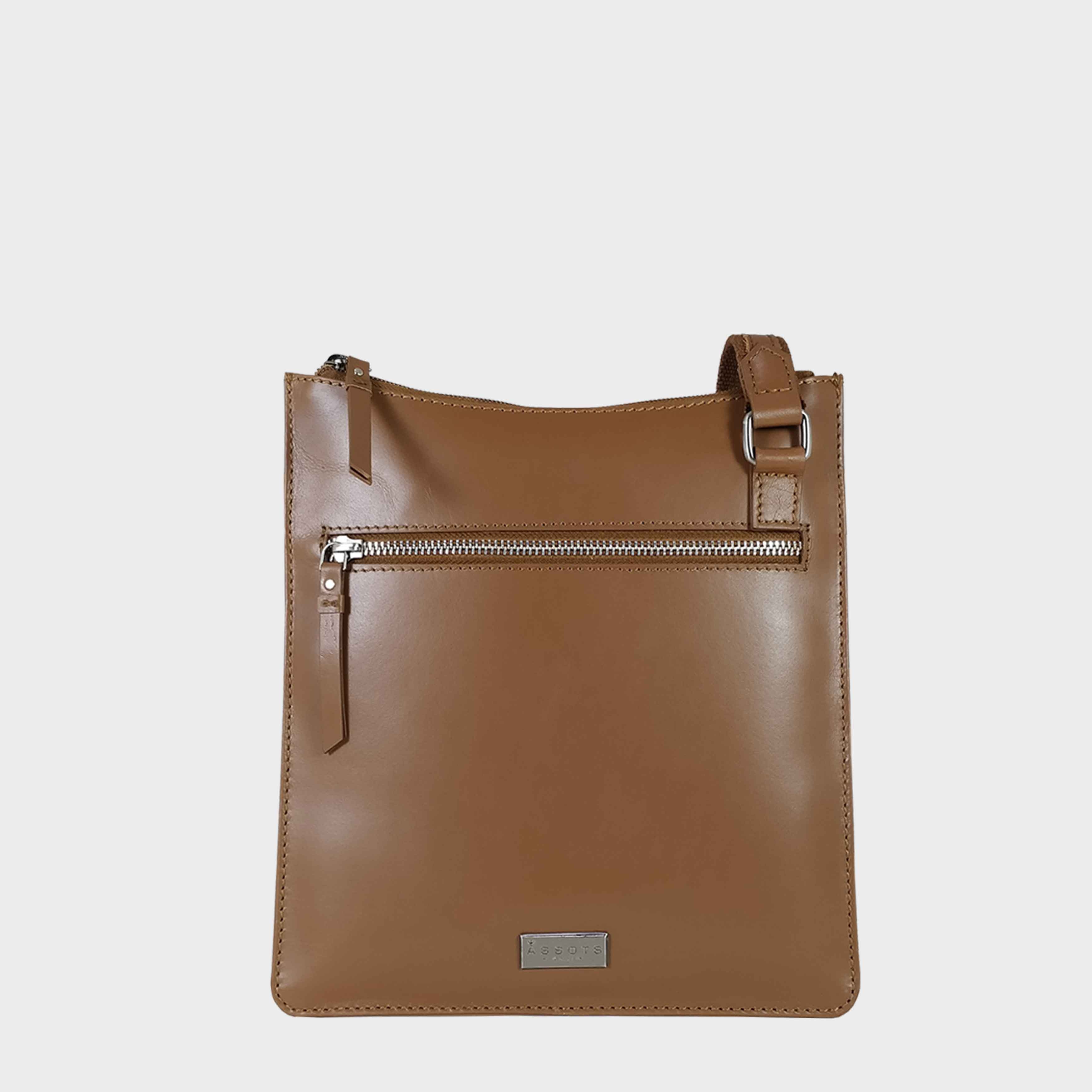 Tan 'WILLOW' Smooth Leather Crossbody Bag, Image 1 of 1