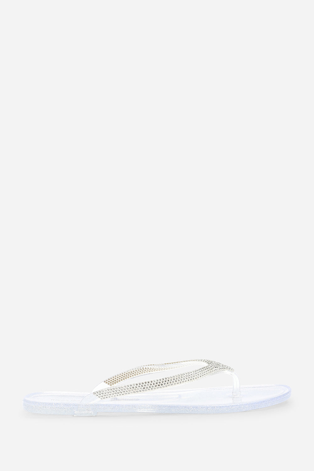 White Where's That From White Giuliana Glitter Toe Post Flip Flops, Image 2 of 6