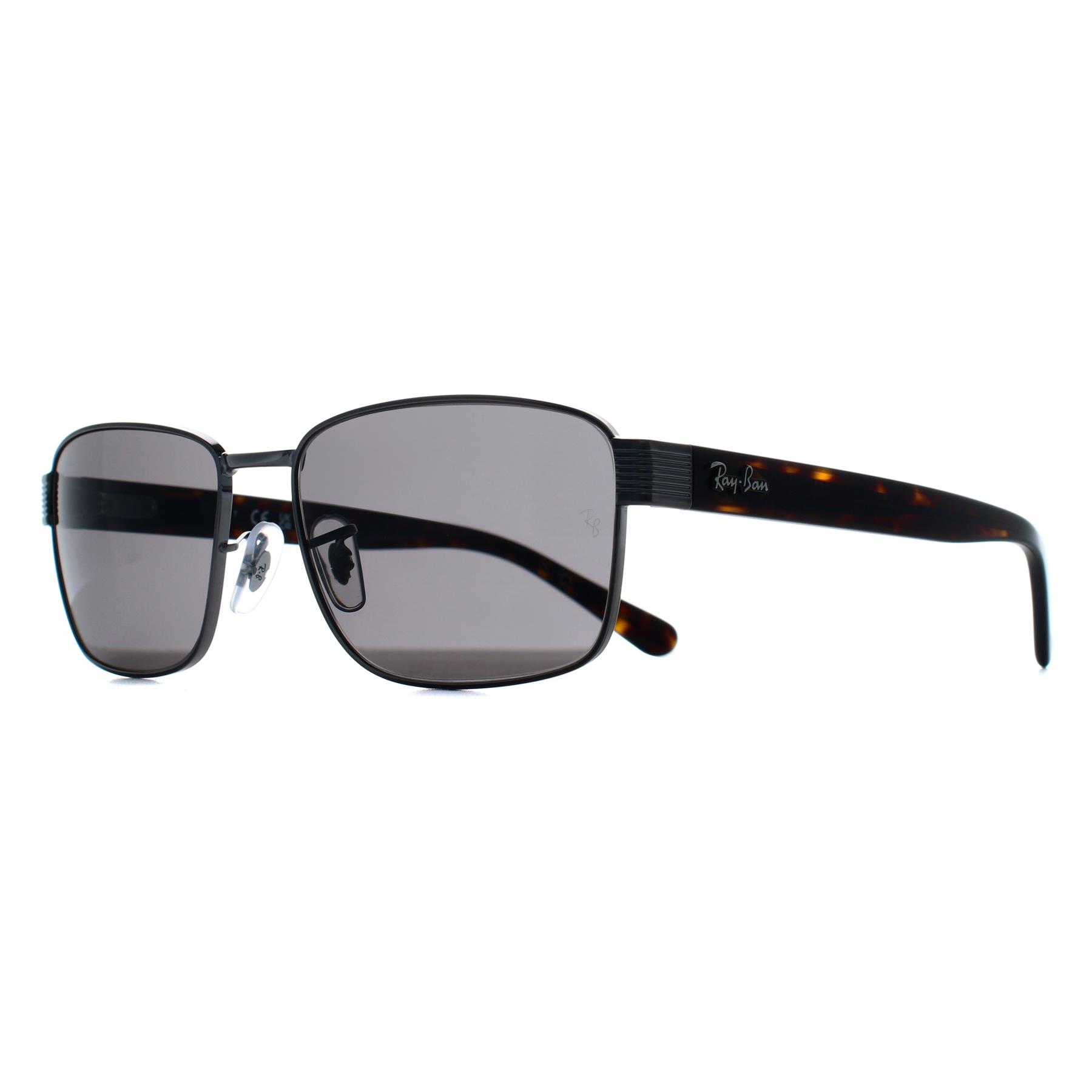 Grey Rectangle Gunmetal Havana Dark Grey RB3750, Image 2 of 3