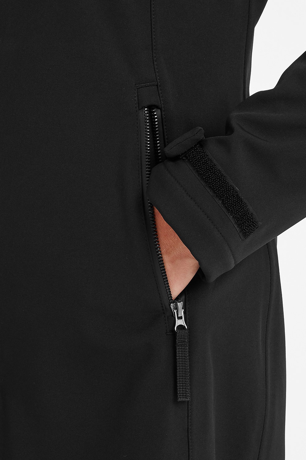 Black Enya Longline Waterproof Softshell Jacket, Image 5 of 6
