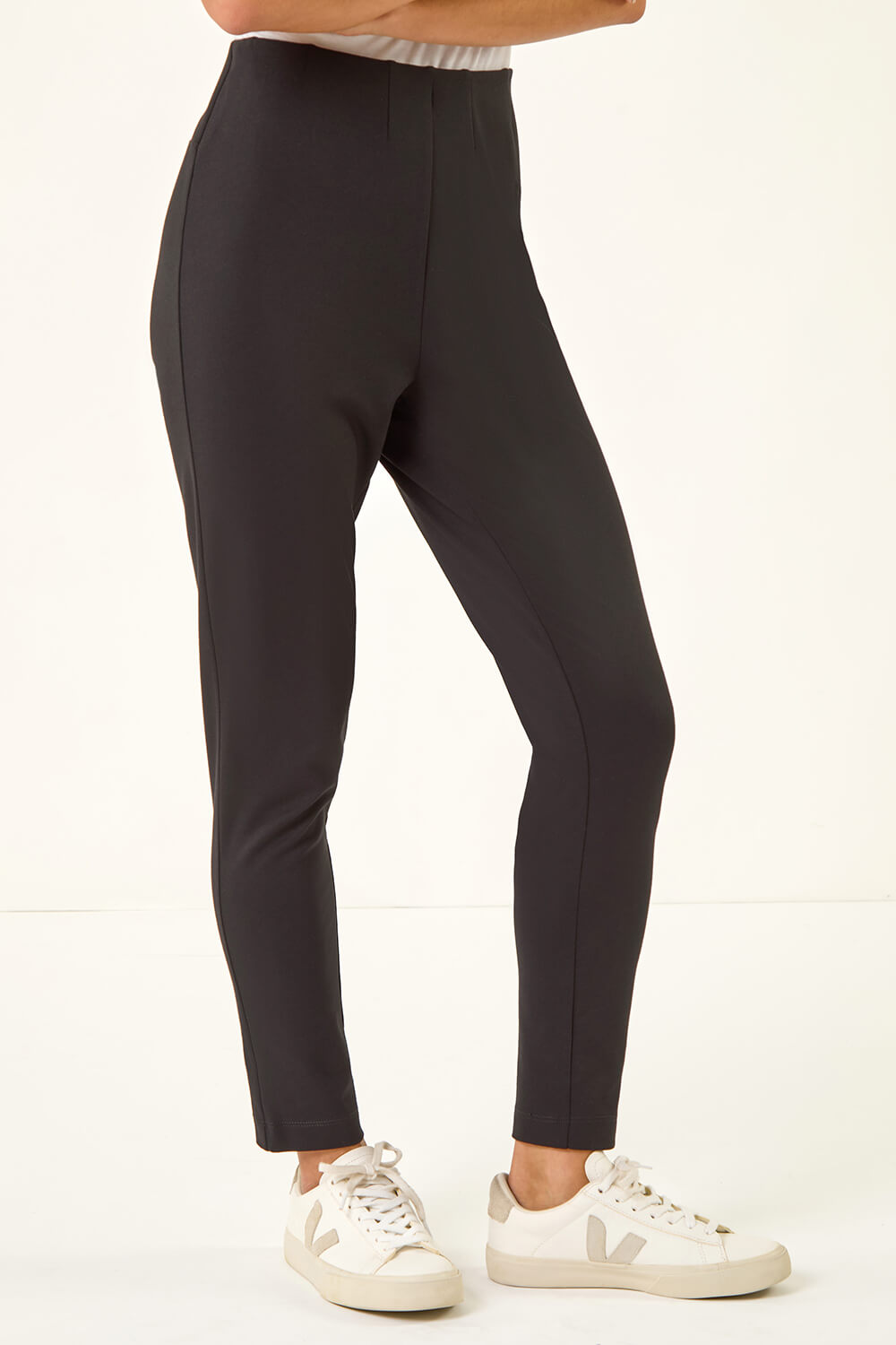 Black Petite Stretch Ponte Skinny Trouser, Image 5 of 5