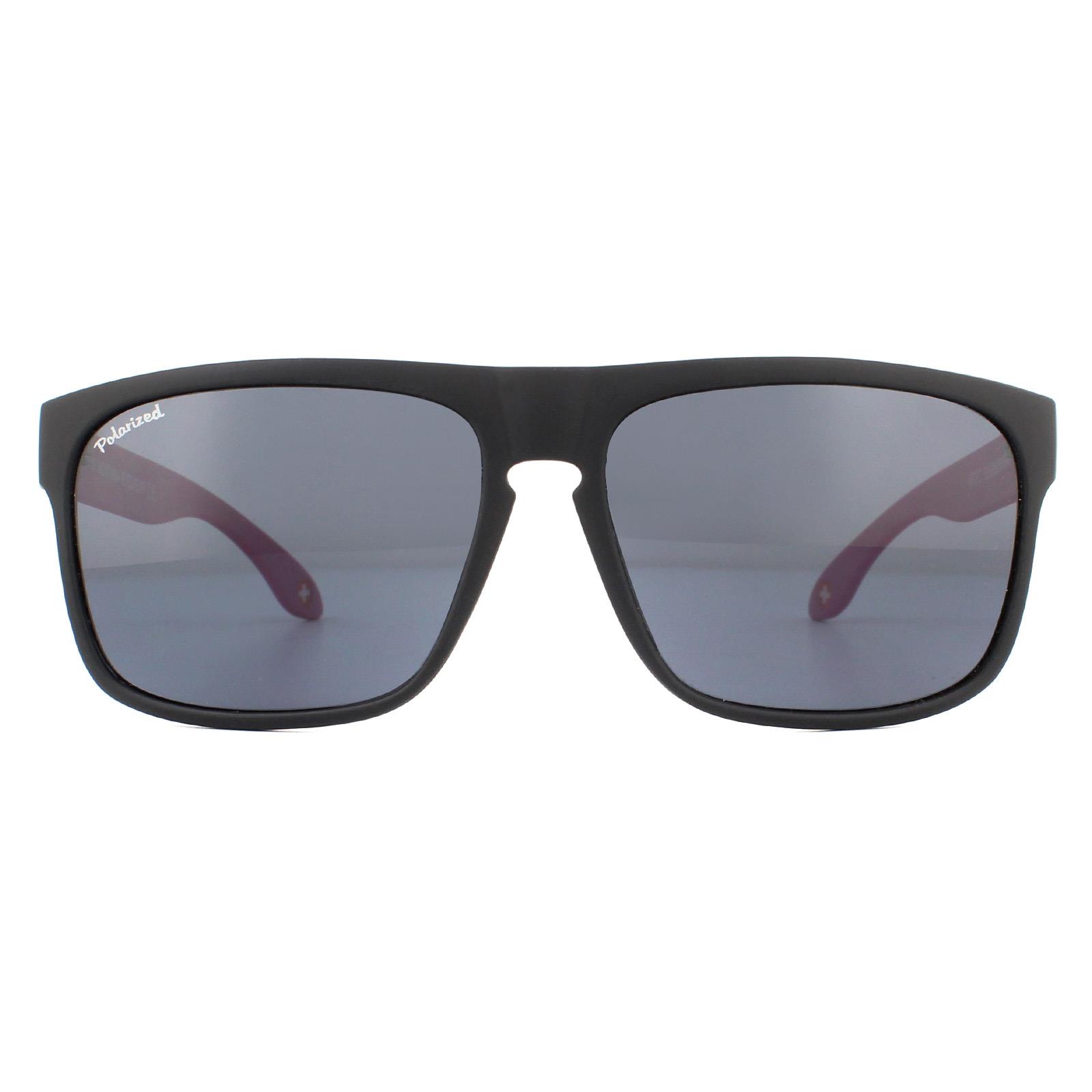 Black Montana Black Rectangle Black with Pink Rubbertouch Black Polarized Sunglasses, Image 1 of 4