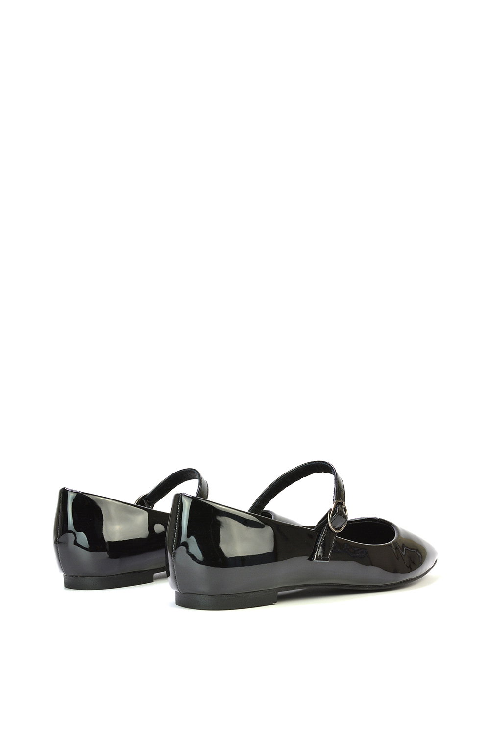 Black XY LONDON Black 'Aimee' Flat Mary Jane Ballerina Pumps, Image 4 of 5