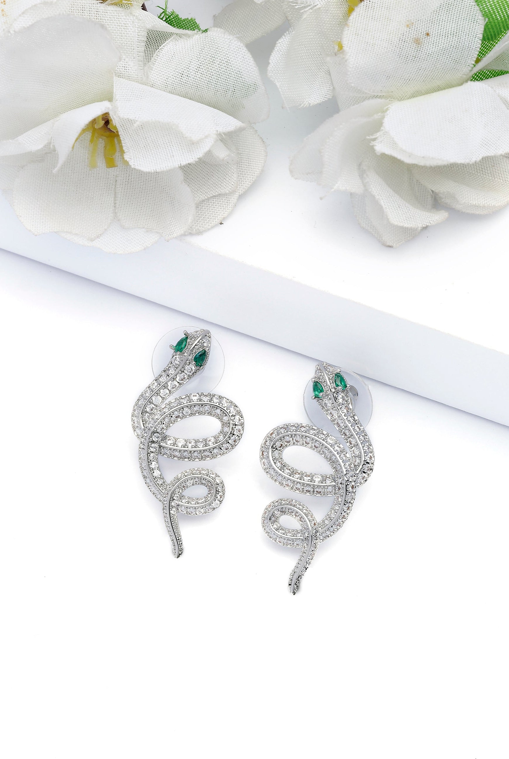 Silver Silver colored Serpent Earrings, Image 2 of 4