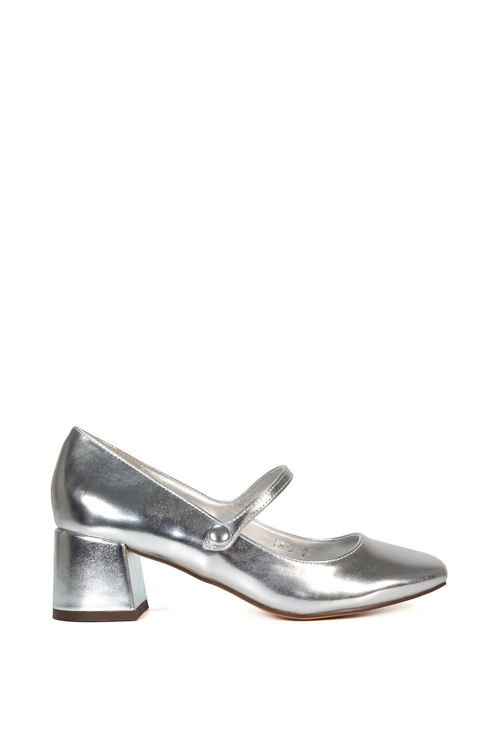 White 'Leneka' Mary Jane Low Block Heel Court Shoes
