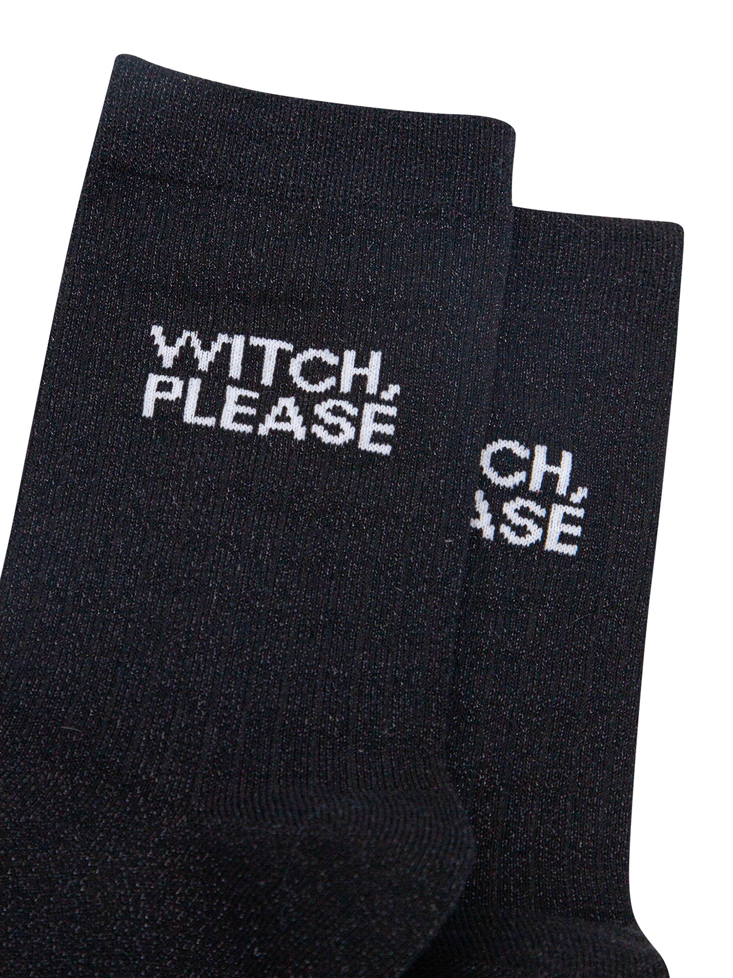 Black Witch Please Combed Cotton Glitter Socks, Image 2 of 4