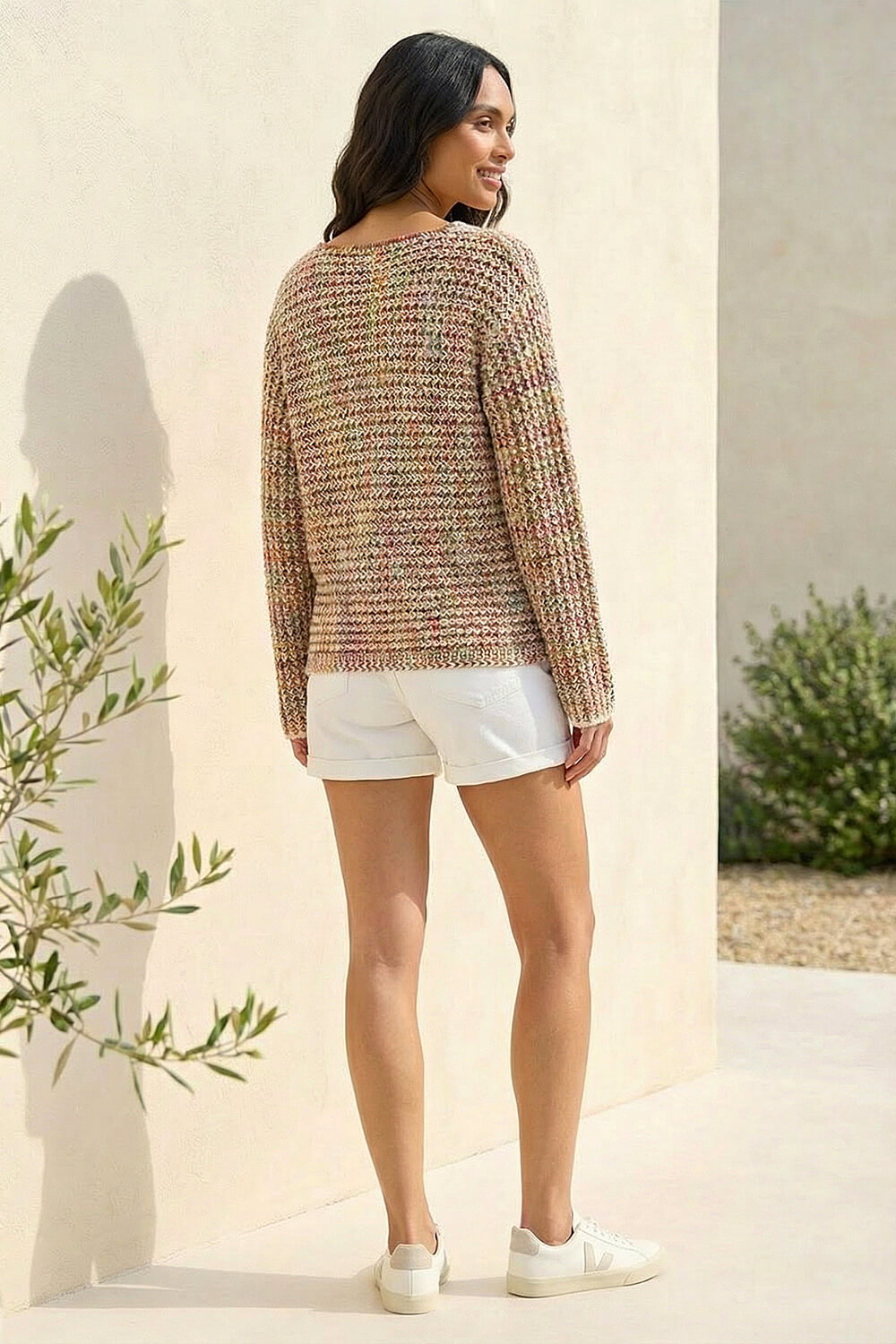 Pink Textured Spacedye Knit Jumper, Image 4 of 4