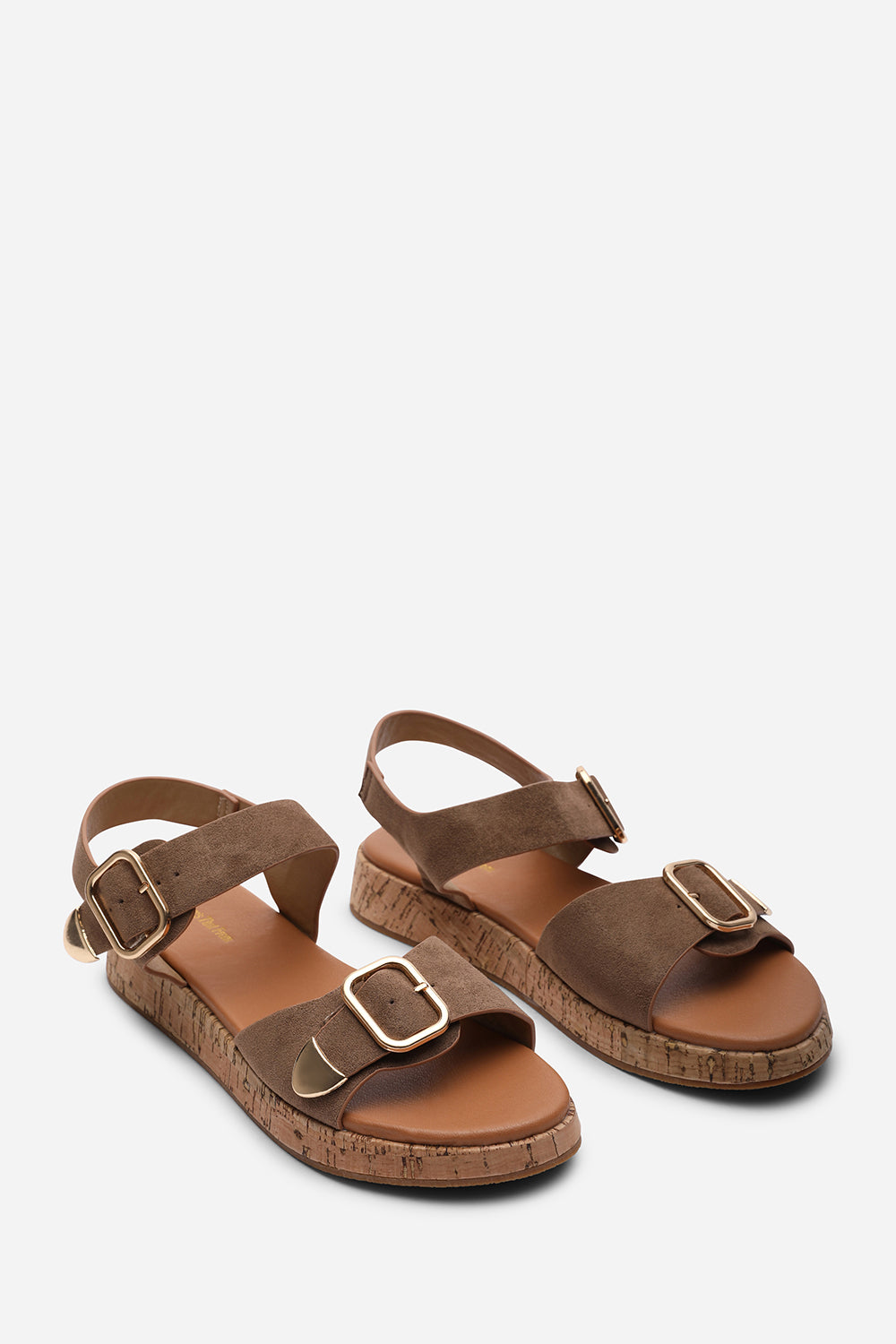 Camel Iridia Double Buckle Low Wedge Sandal, Image 4 of 6