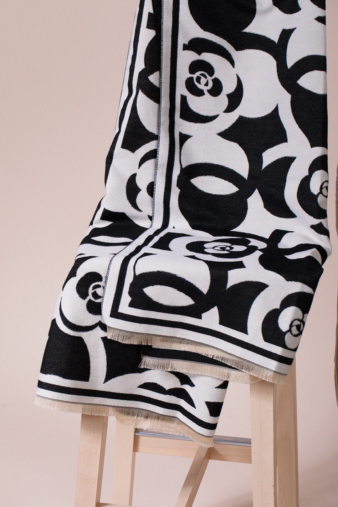 Black Rose Print Scarf, Image 4 of 5
