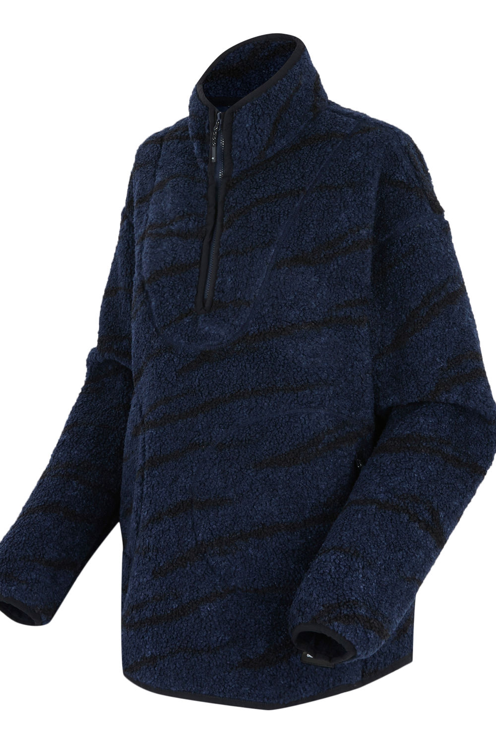 Multi Frankie Abstract Borg Half Zip Fleece Jacket, Image 3 of 6