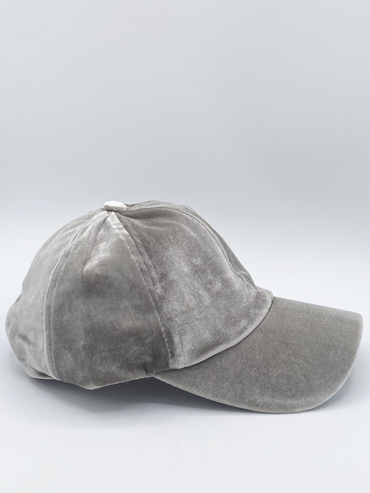 Grey SVNX Grey Velvet Baseball Cap, Image 4 of 4
