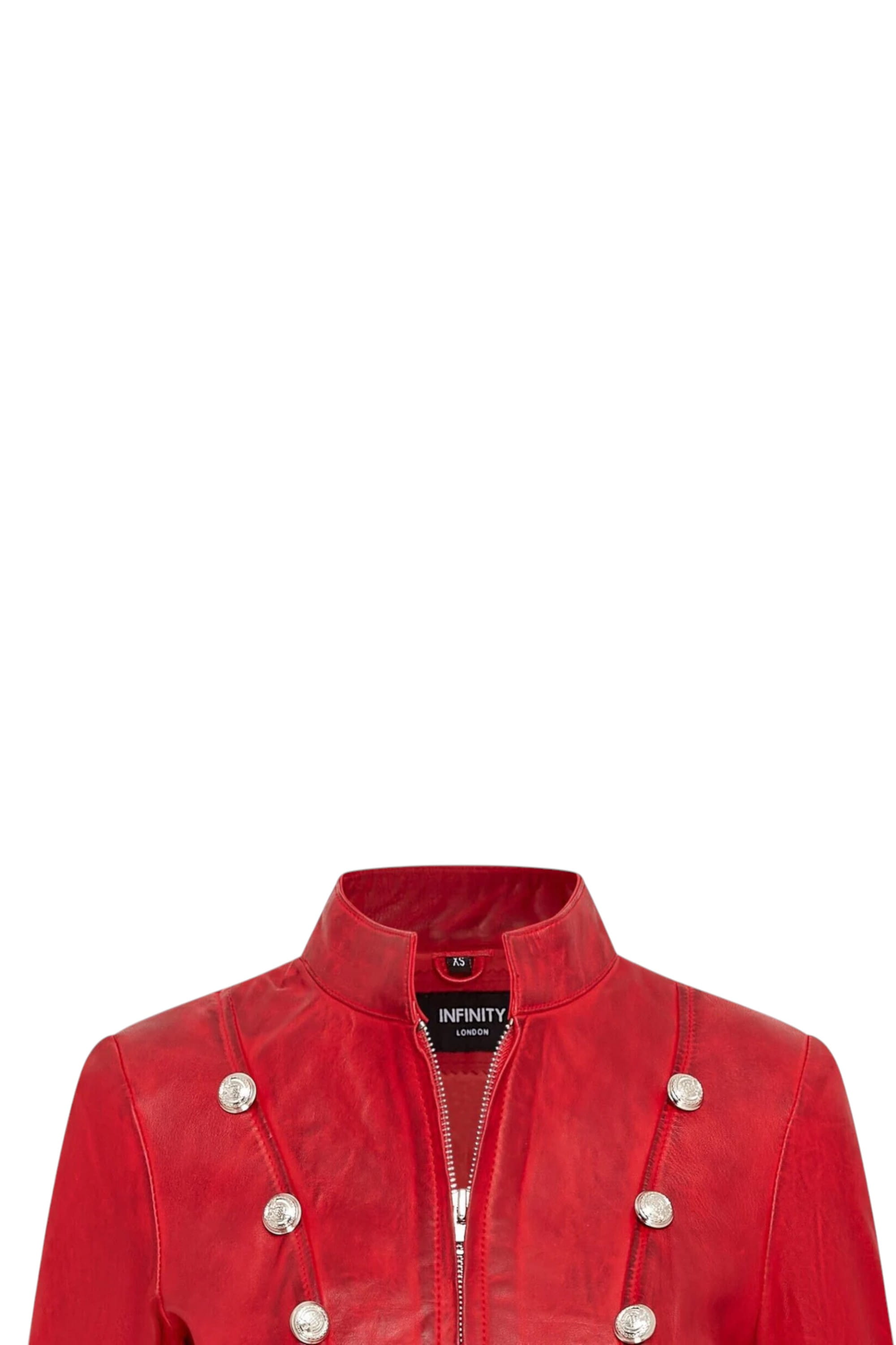 Red Gothic Full Edwardian Leather Coat, Image 4 of 5
