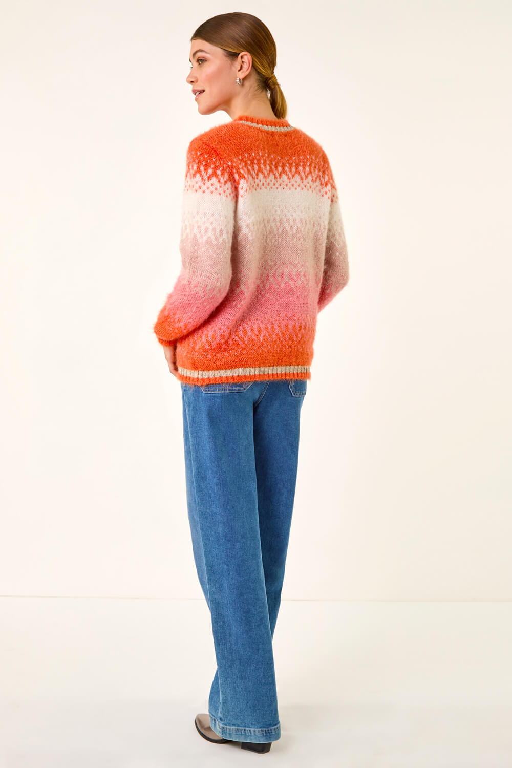 Orange Ombre Tinsel Knit Jumper, Image 5 of 5