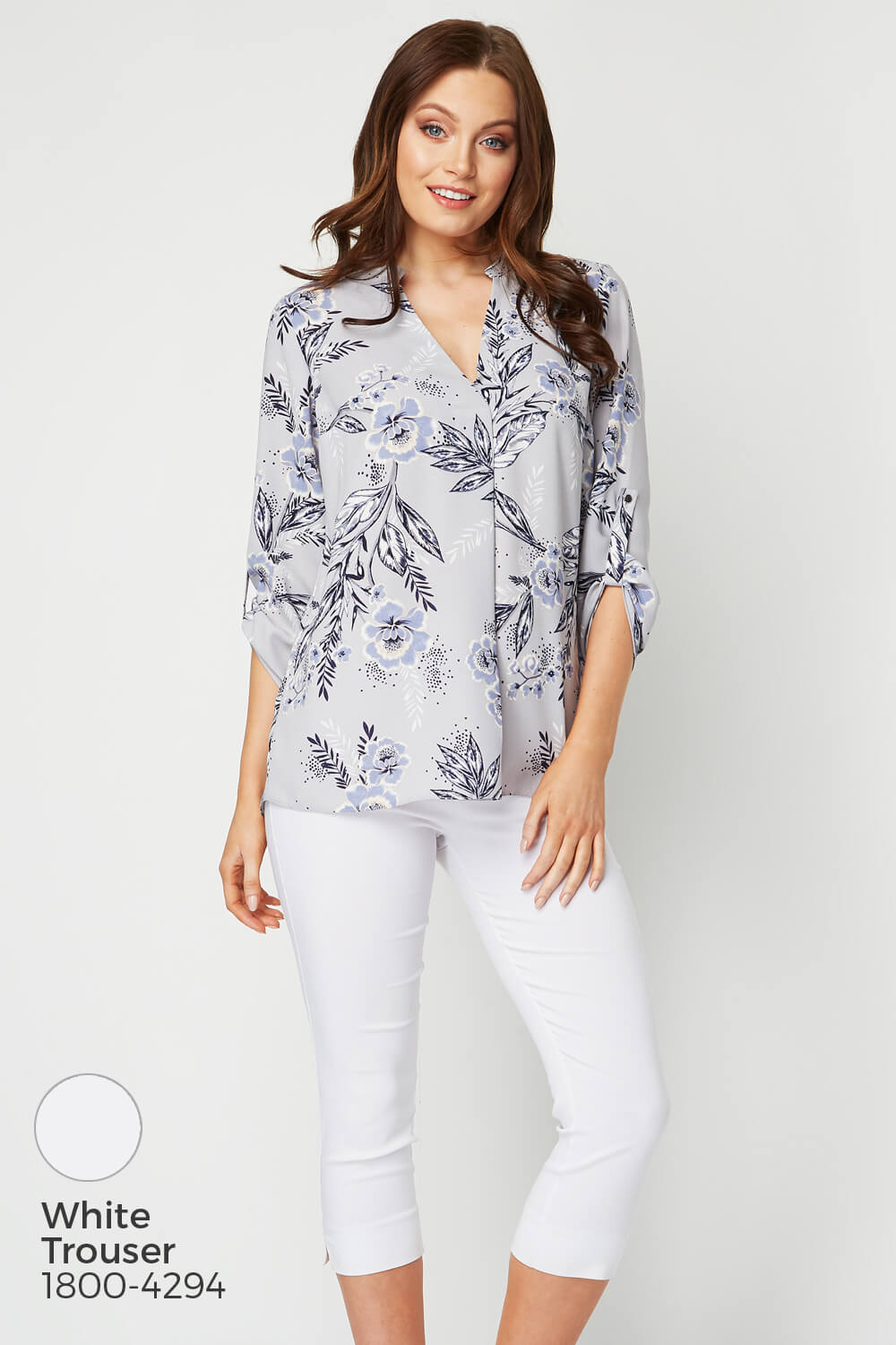 Light Blue Floral Oversized Shirt , Image 7 of 7