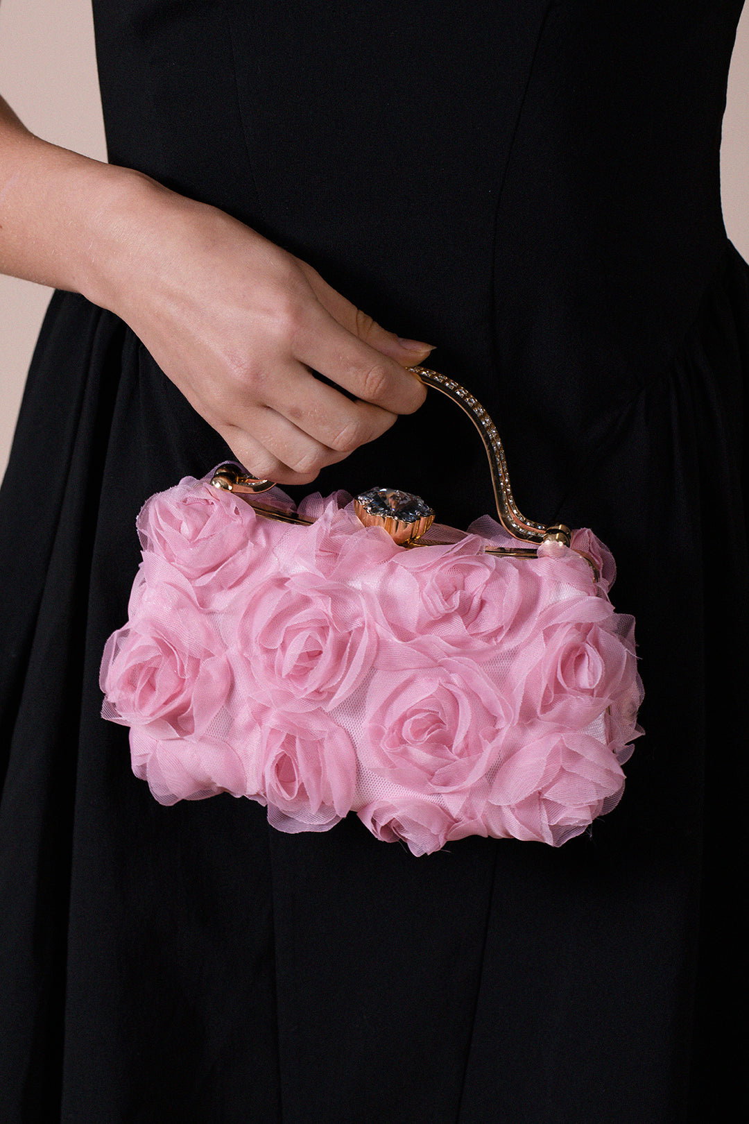 Pink Rose Clutch In Pink, Image 1 of 2