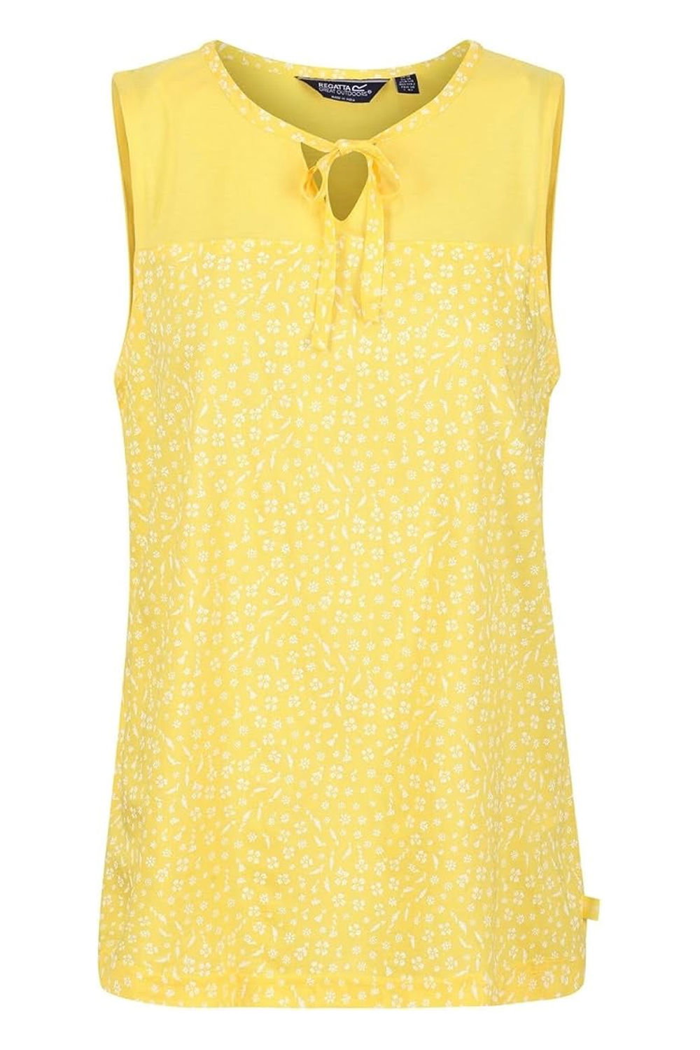 Yellow Janessa Patterned Sleeveless TShirt, Image 1 of 3