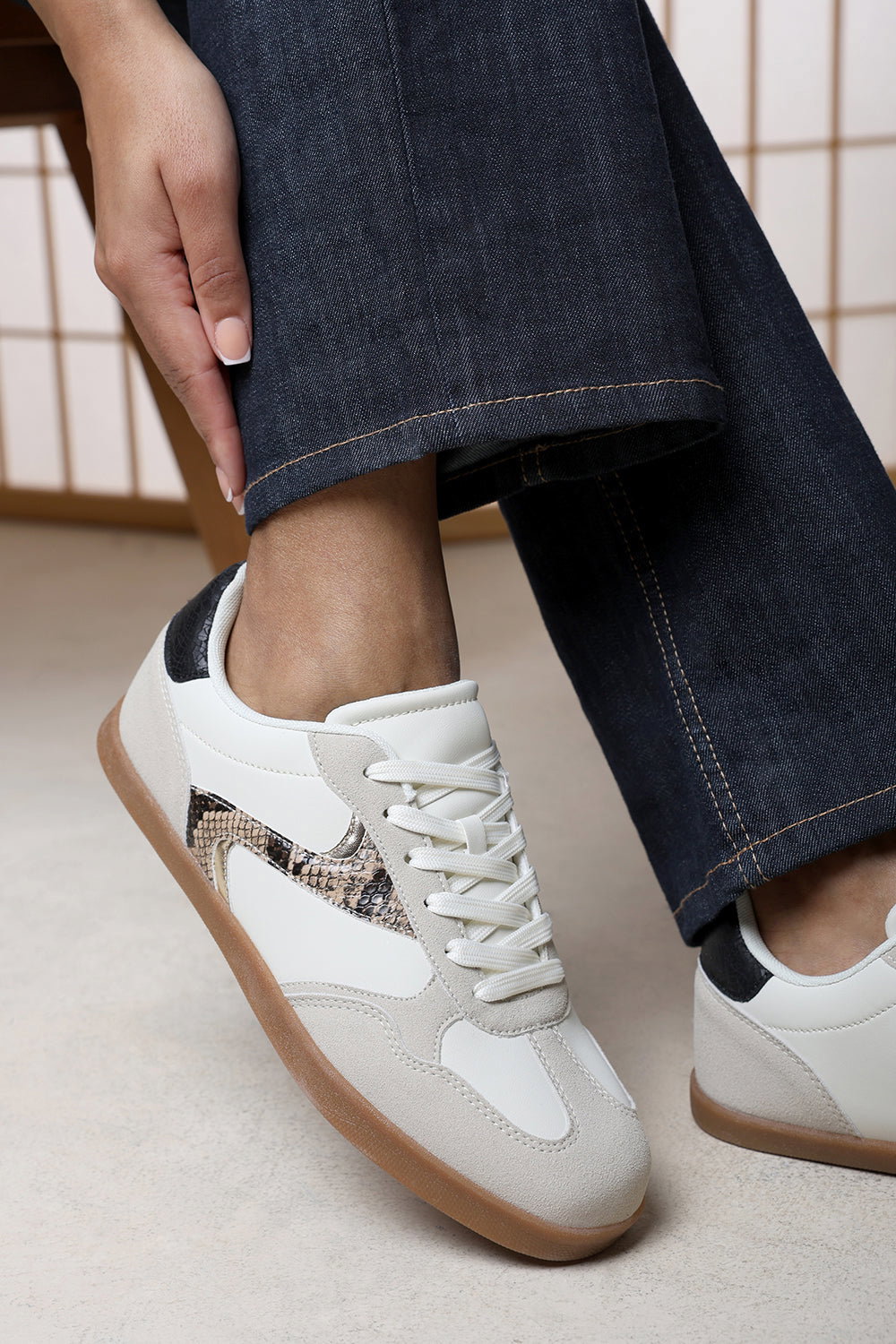 Black Anaiah Low Profile Side Panel Detailed Trainer
