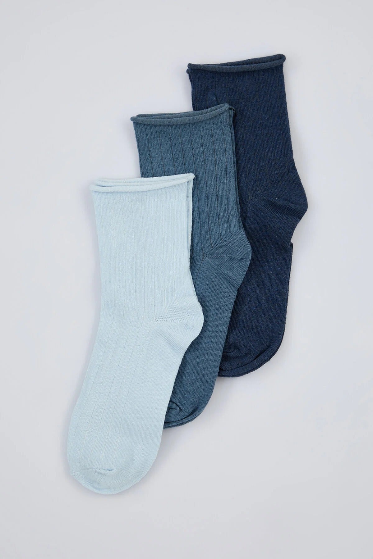 Multi Three Pack Cotton Ribbed Knit Ankle Socks, Image 1 of 1